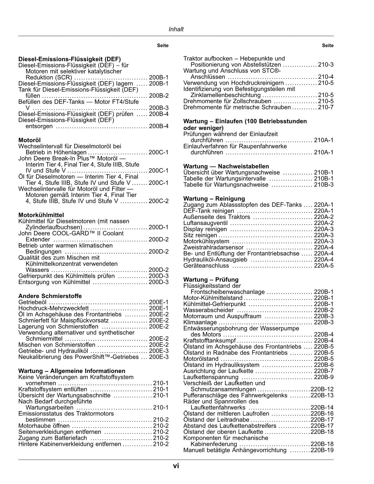 JOHN DEERE 8RX 310 340 370 410 TRAKTOR BETRIEBSANLEITUNG