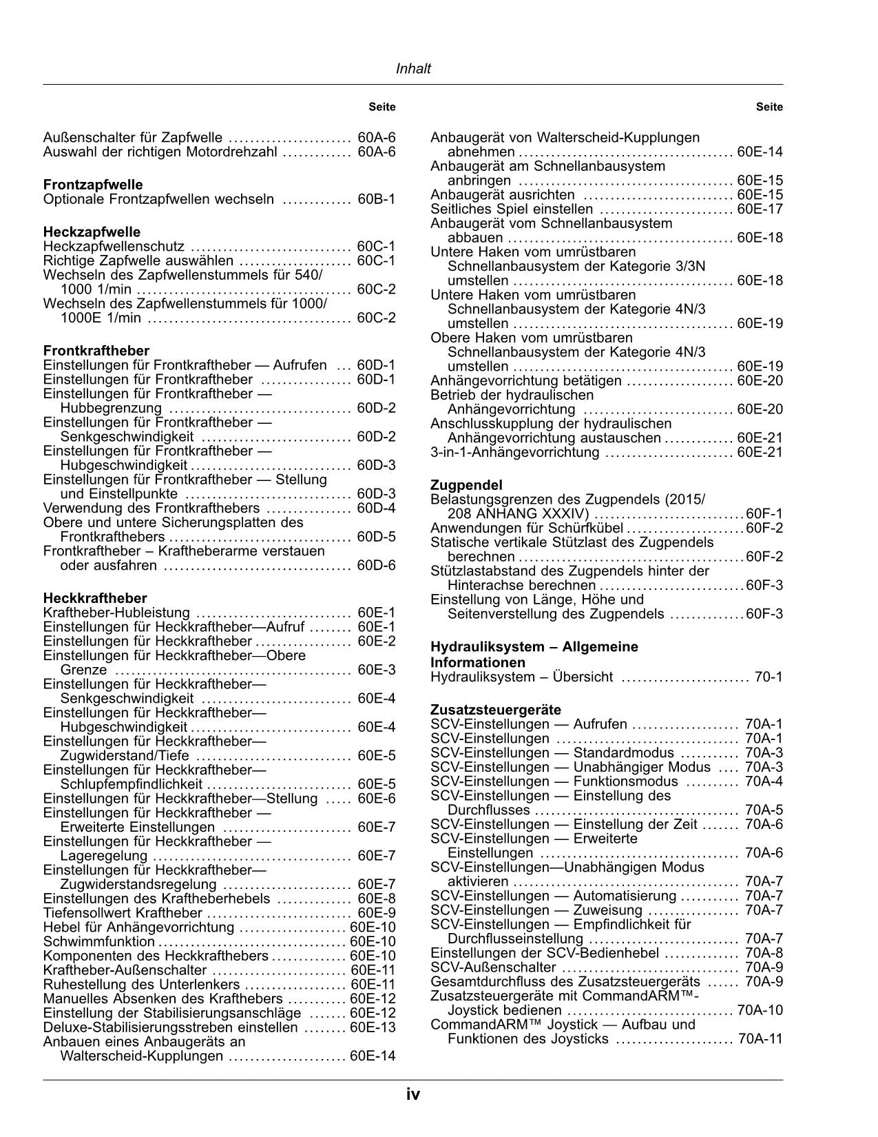 JOHN DEERE 8R 310 340 370 410 TRAKTOR BETRIEBSANLEITUNG