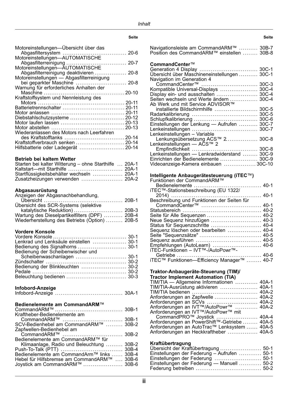 JOHN DEERE 8R 310 340 370 410 TRAKTOR BETRIEBSANLEITUNG