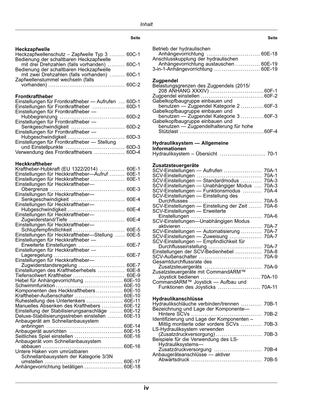 JOHN DEERE 7R 230 250 270 290 310 330 350 TRAKTOR BETRIEBSANLEITUNG