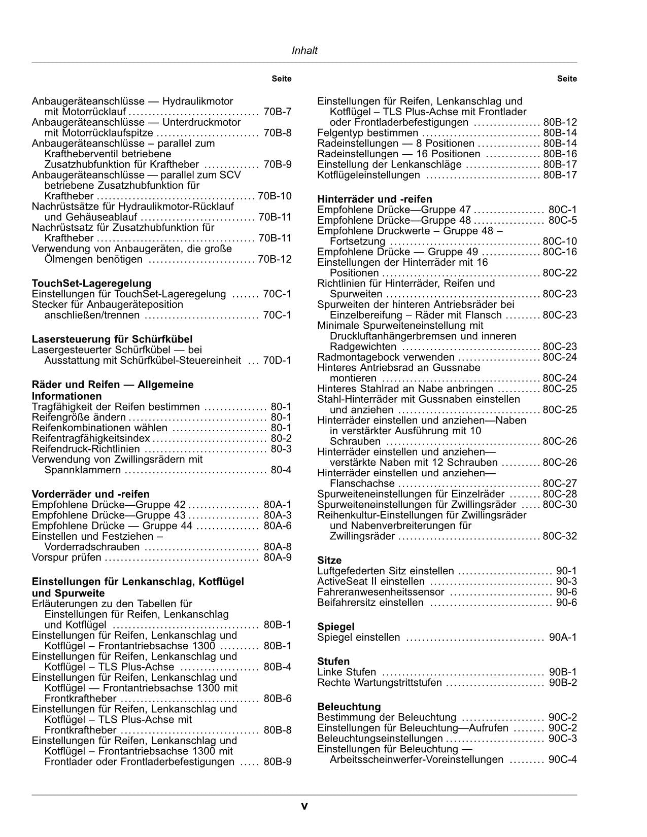 JOHN DEERE 7R 310 350 330 290 270 TRAKTOR BETRIEBSANLEITUNG