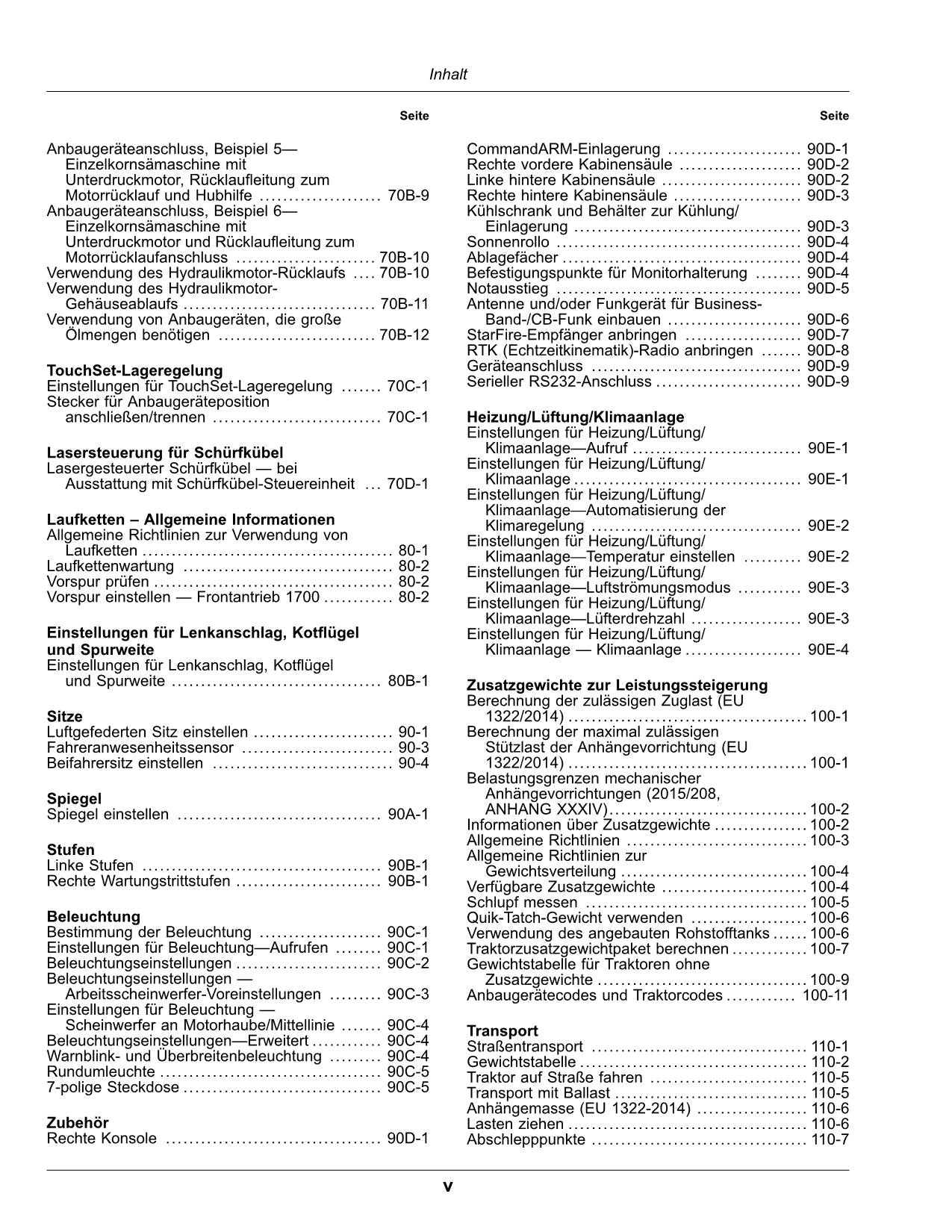 JOHN DEERE 8RX 410 310 370 340 TRAKTOR BETRIEBSANLEITUNG