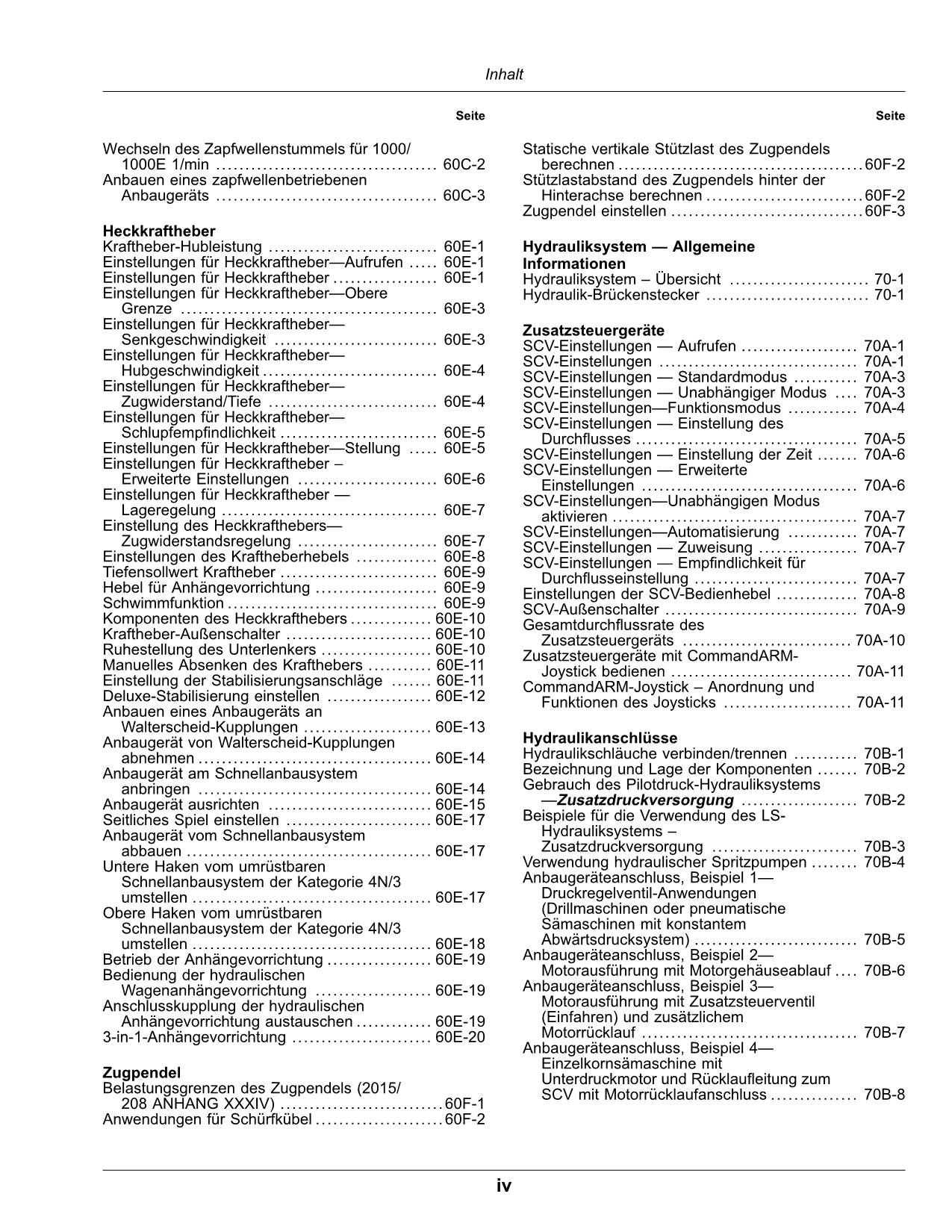 JOHN DEERE 8RX 410 310 370 340 TRAKTOR BETRIEBSANLEITUNG