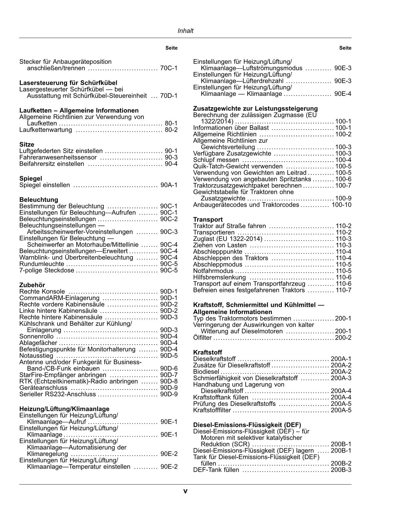 JOHN DEERE 8RT 340 410 310 370 TRAKTOR BETRIEBSANLEITUNG