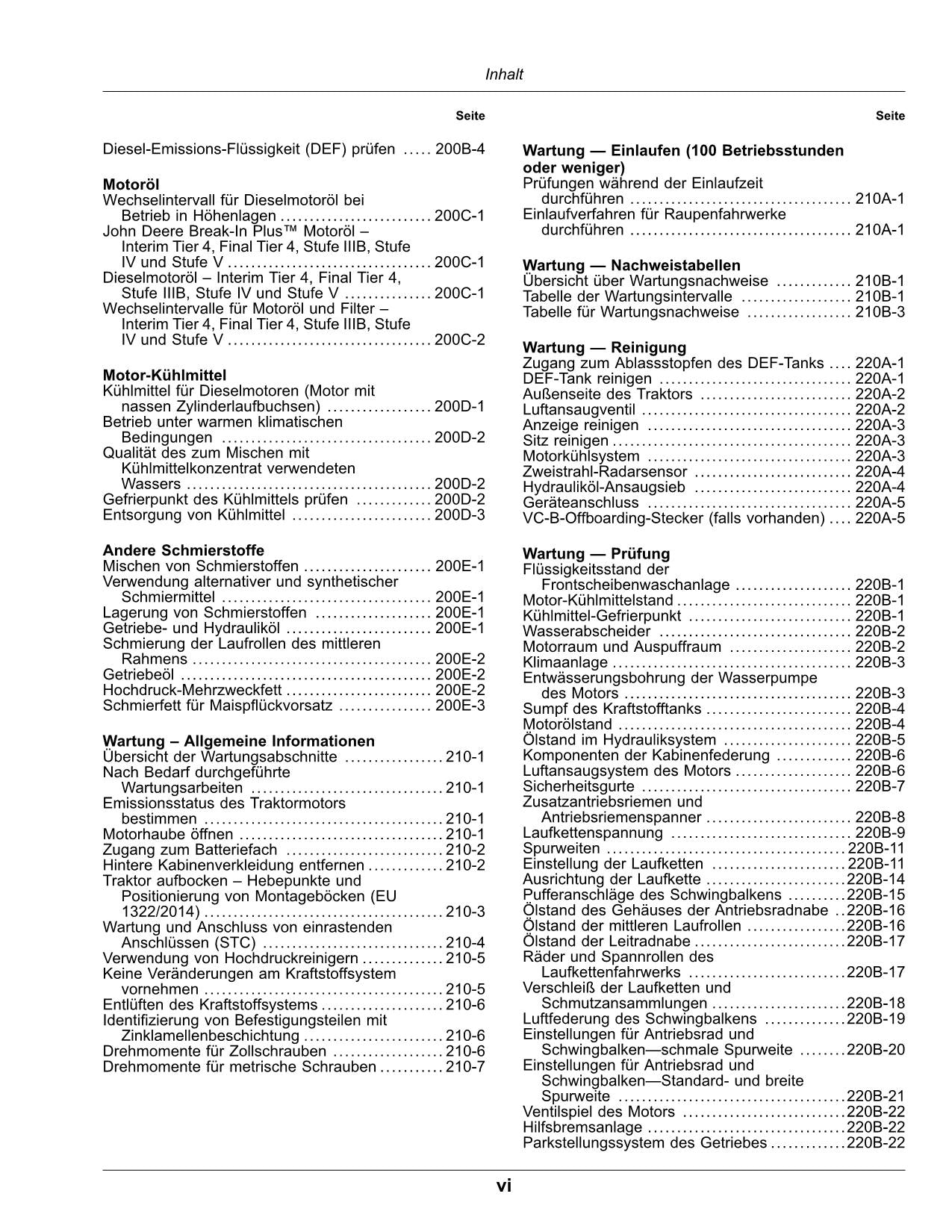 JOHN DEERE 8RT 340 410 310 370 TRAKTOR BETRIEBSANLEITUNG