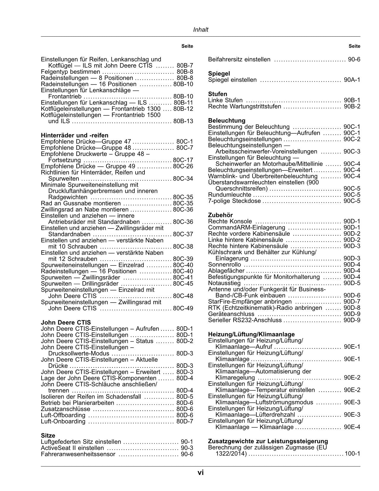 JOHN DEERE 8R 370 250 280 230 340 310 410 TRAKTOR BETRIEBSANLEITUNG