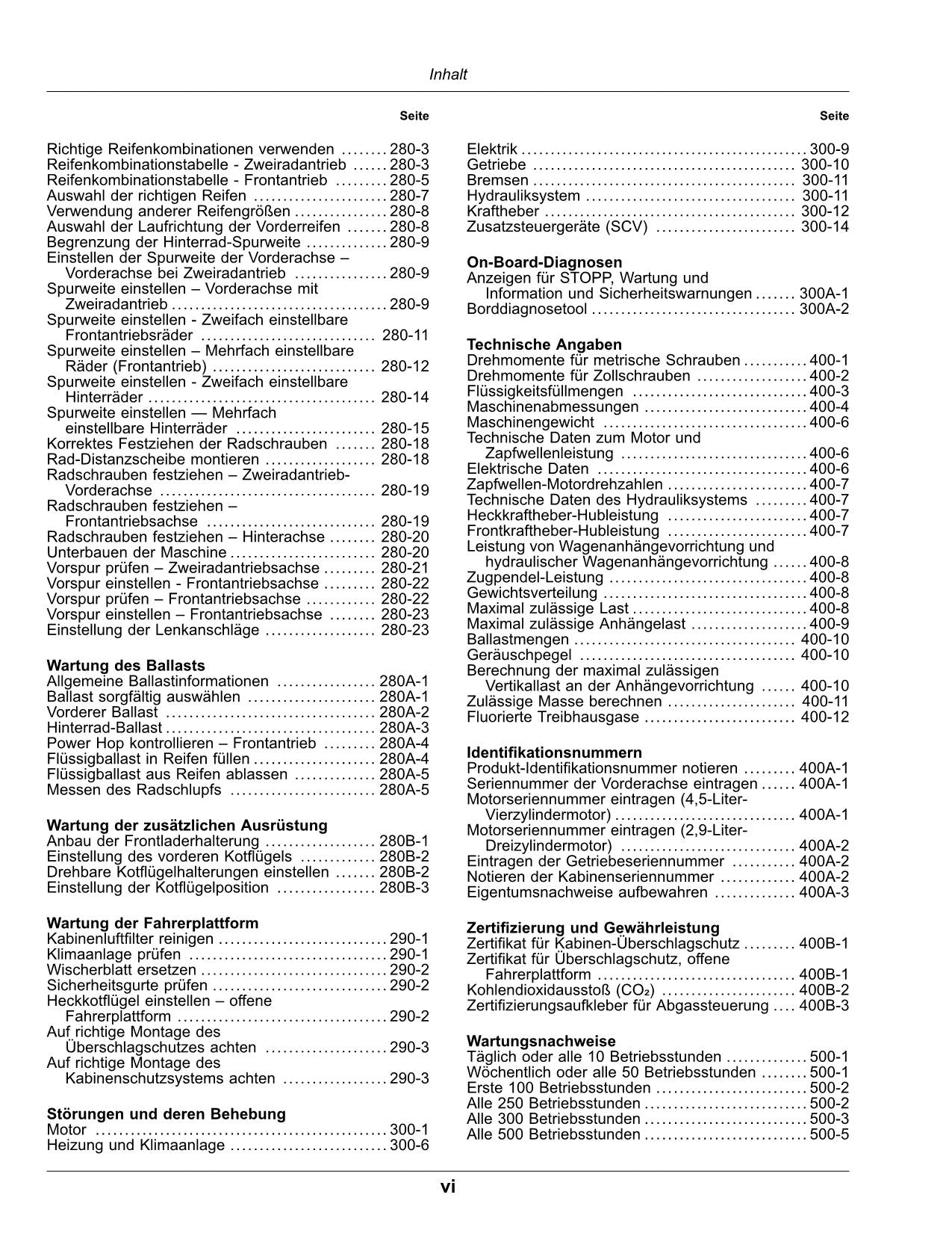 JOHN DEERE 5075M 5090M 5100M 5115M TRAKTOR BETRIEBSANLEITUNG