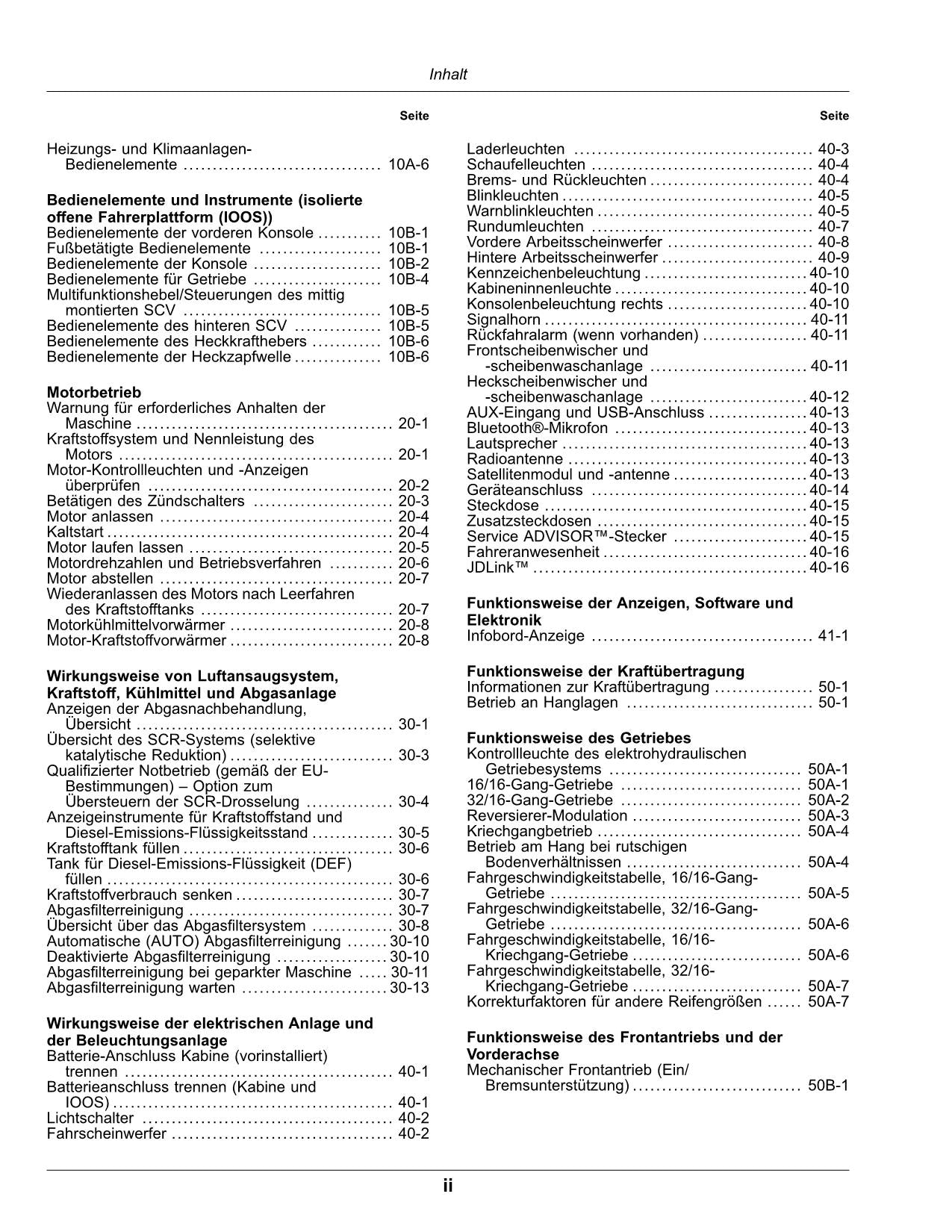 JOHN DEERE 5075M 5090M 5100M 5115M TRAKTOR BETRIEBSANLEITUNG