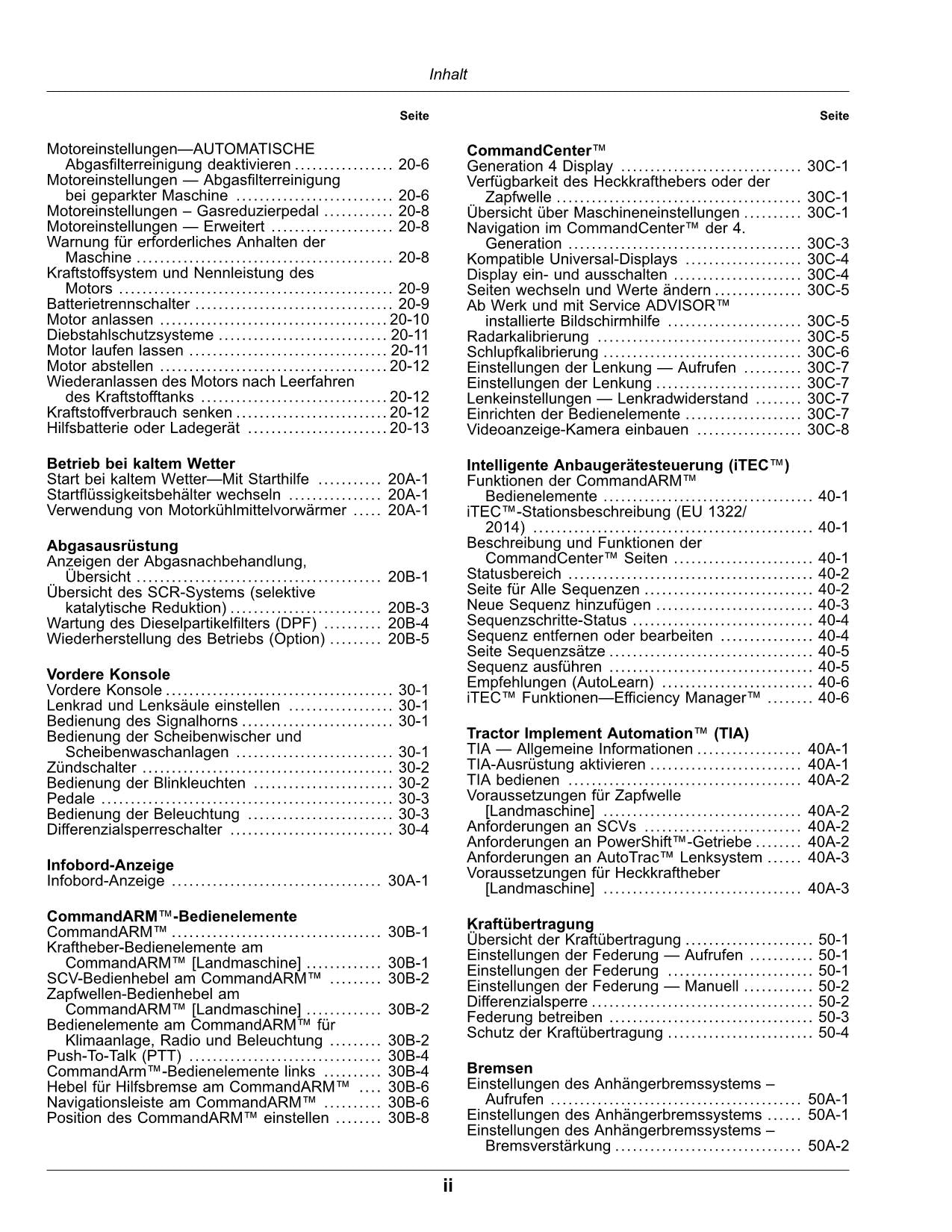 JOHN DEERE 9R 490 540 590 490 390 640 590 TRAKTOR BETRIEBSANLEITUNG