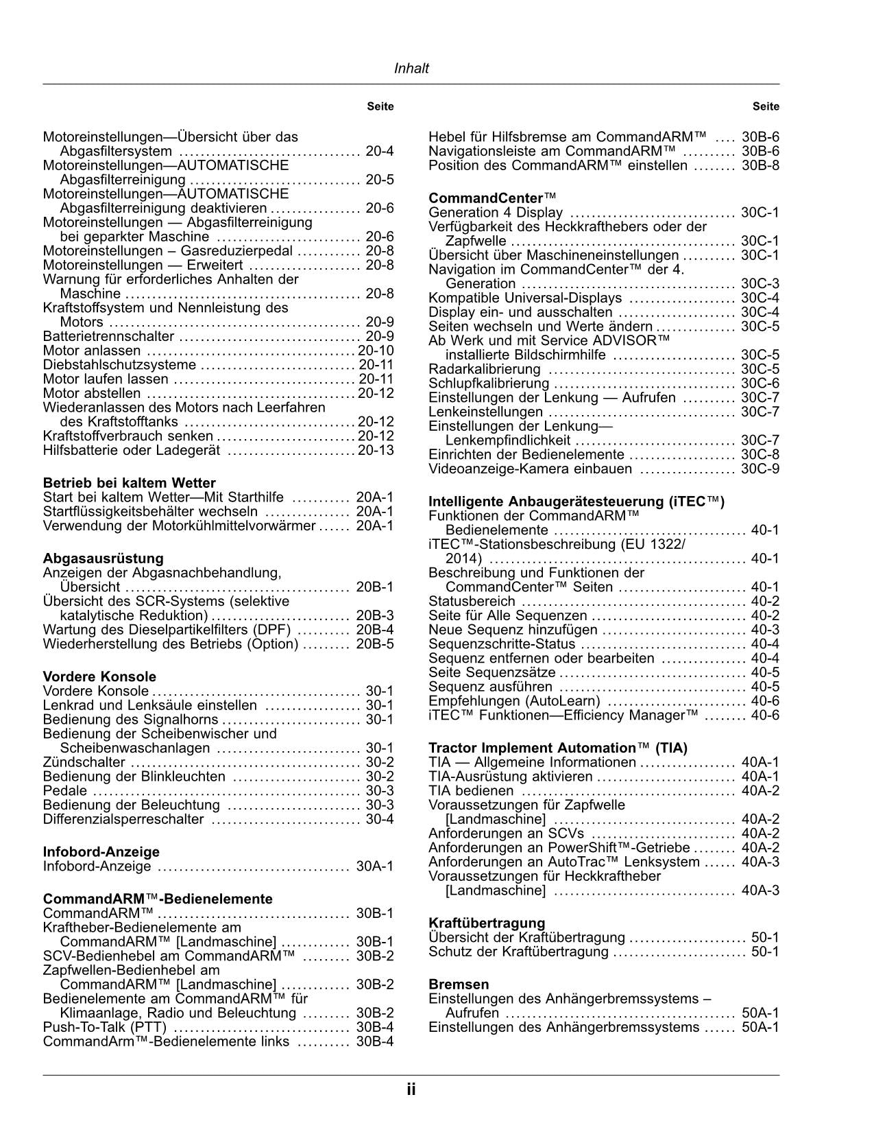 JOHN DEERE 9RT 520 9RT 570 470 570 470 SCRAPER TRAKTOR BETRIEBSANLEITUNG