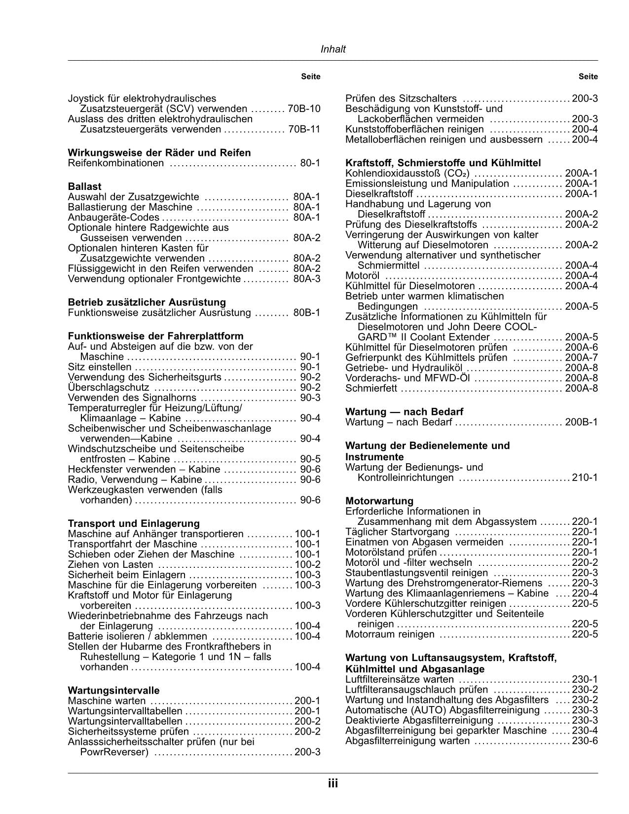 JOHN DEERE 4066M 4066R 4052M 4052R TRAKTOR BETRIEBSANLEITUNG