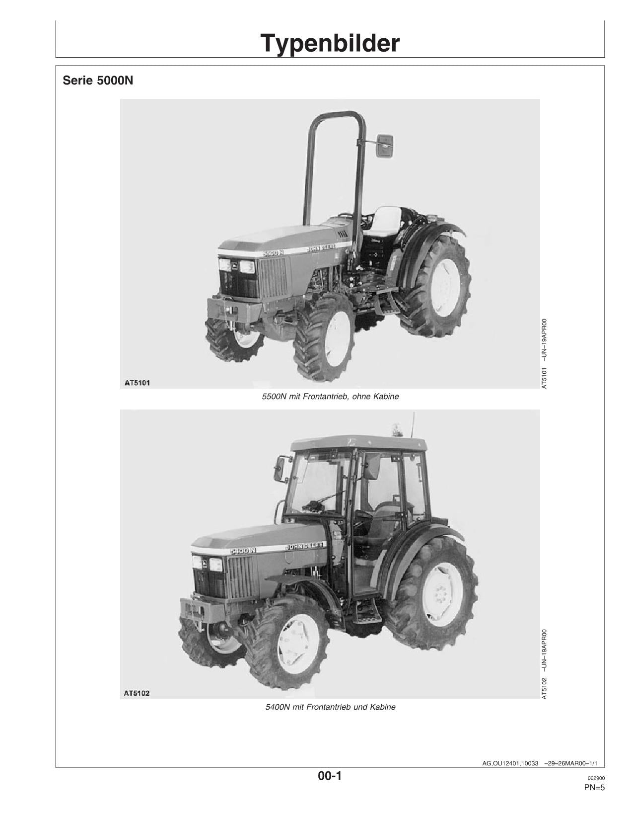 JOHN DEERE 5300N 5400N  5500N TRAKTOR BETRIEBSANLEITUNG #1