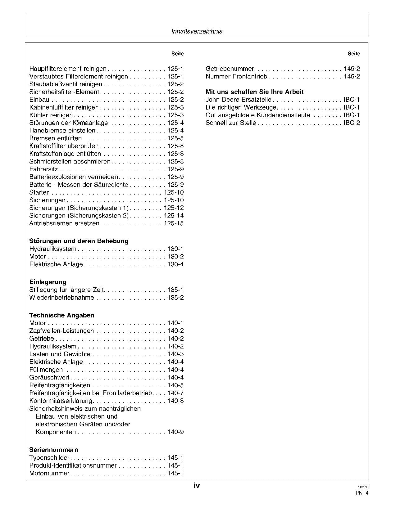 JOHN DEERE SE 6010 SE 6110 SE 6210 SE 6310 SE 6410 TRAKTOR BETRIEBSANLEITUNG