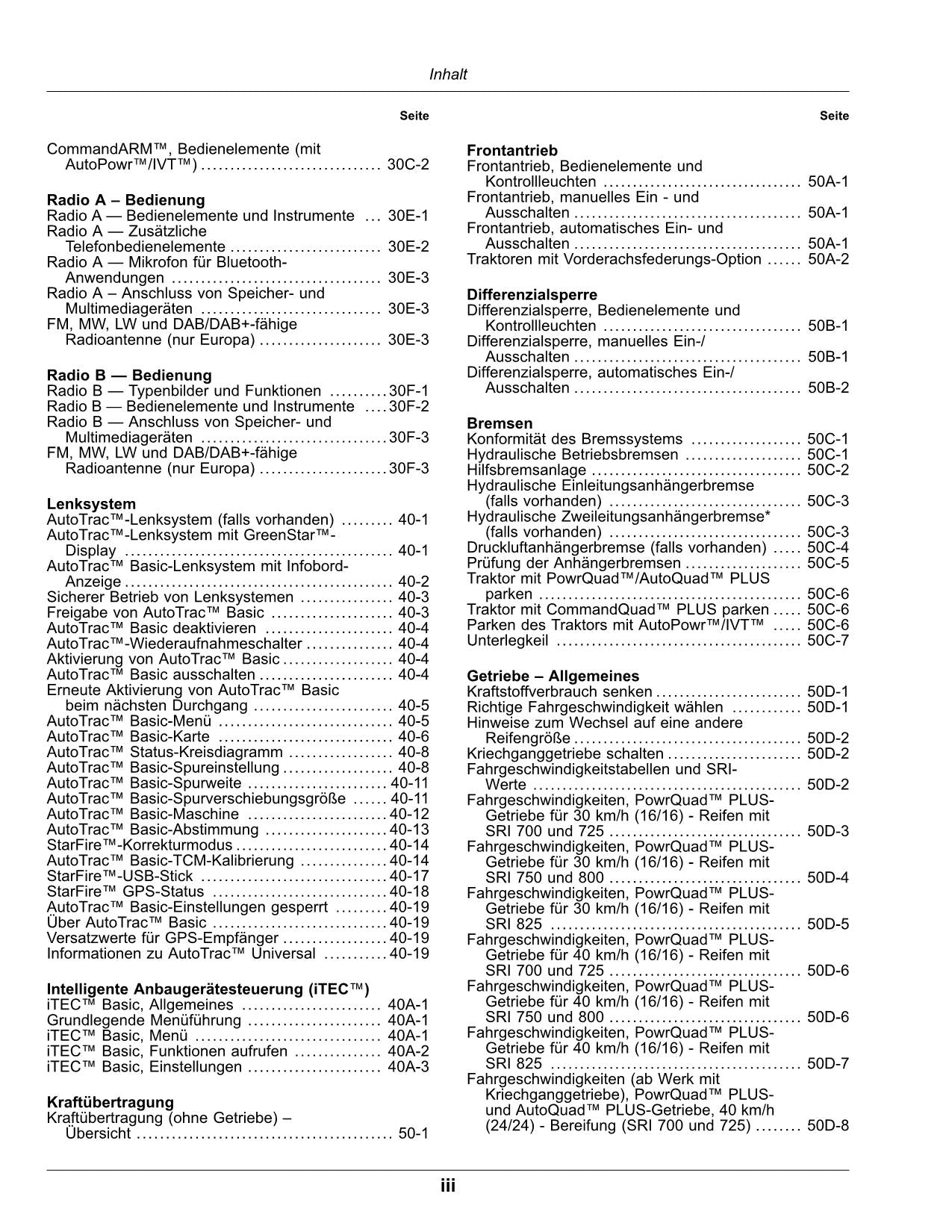 JOHN DEERE 6090M 6100M 6110M 6120M  TRAKTOR BETRIEBSANLEITUNG