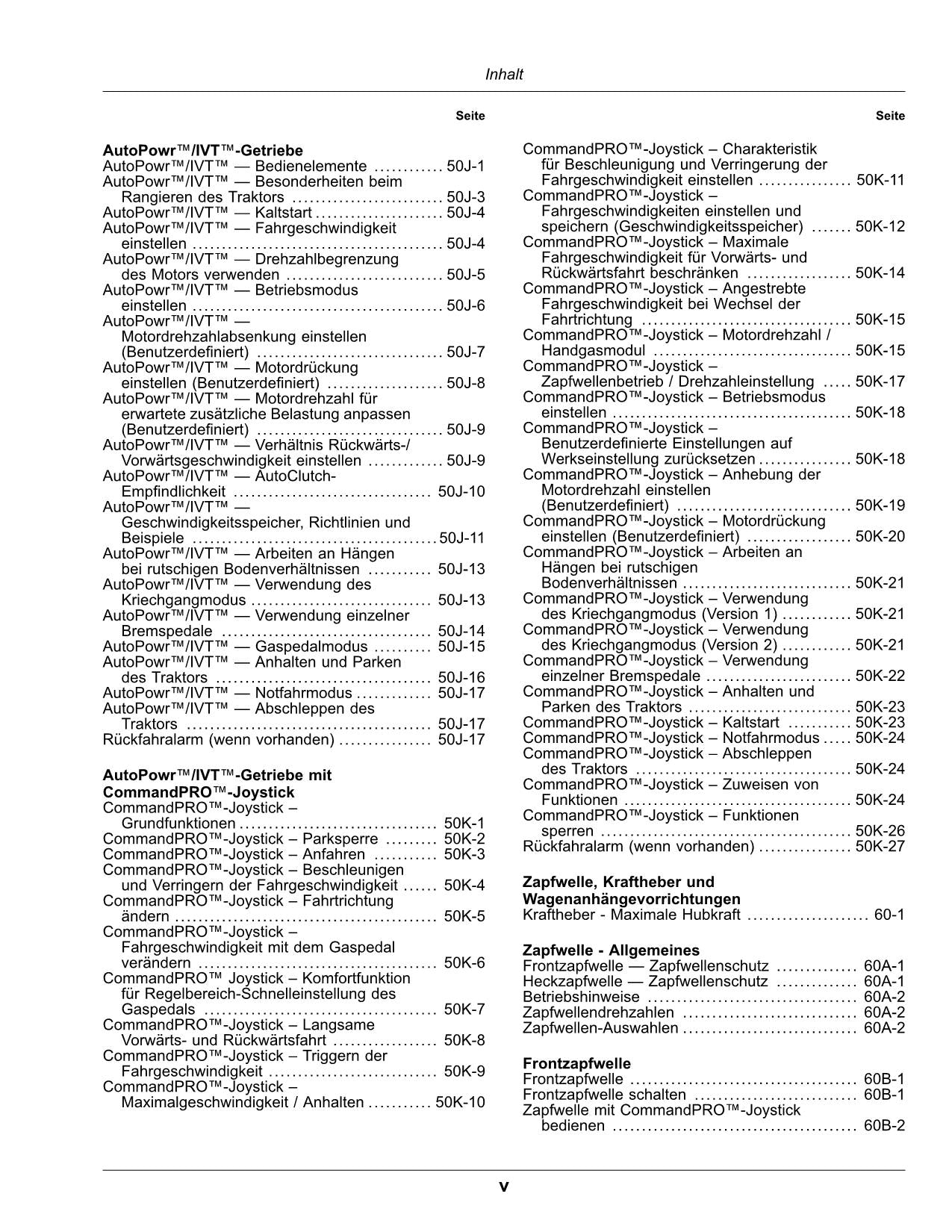 JOHN DEERE 6110R 6120R 6130R 6135R   TRAKTOR BETRIEBSANLEITUNG #2