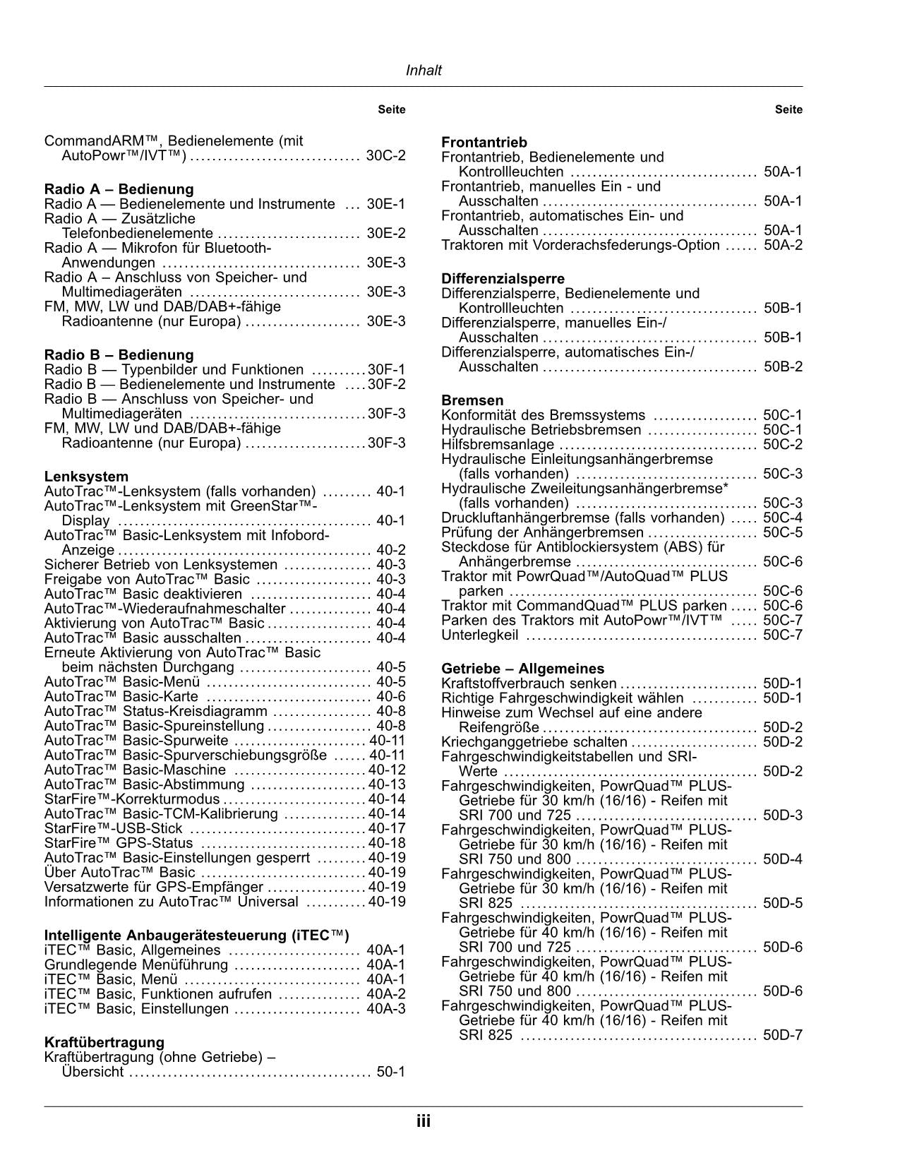 JOHN DEERE 6130M 6140M 6145M TRAKTOR BETRIEBSANLEITUNG