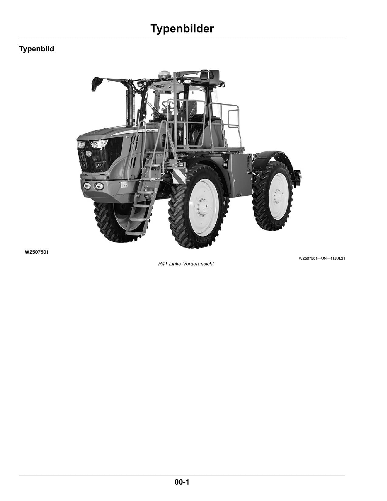 JOHN DEERE R41 TRAKTOR BETRIEBSANLEITUNG