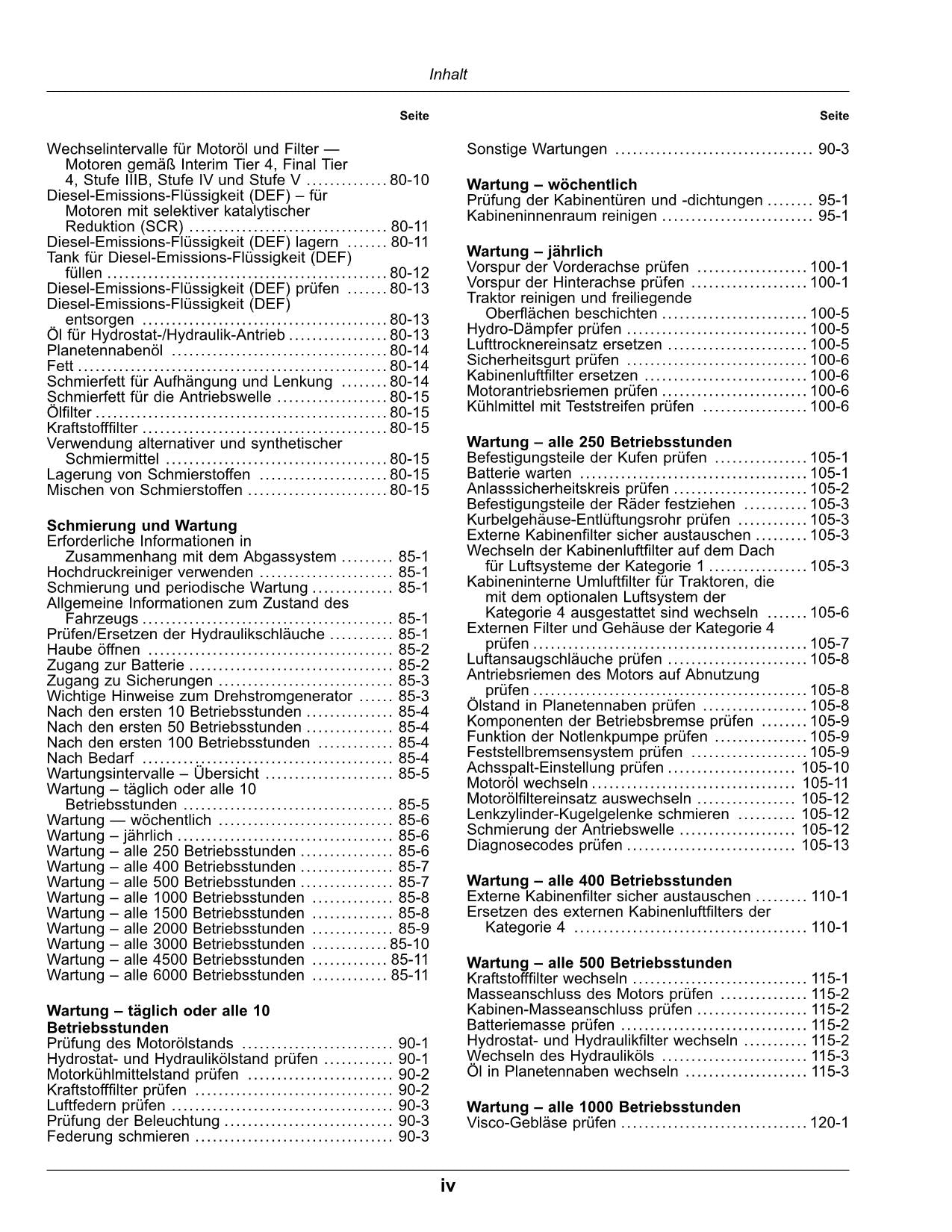 JOHN DEERE R41 TRAKTOR BETRIEBSANLEITUNG