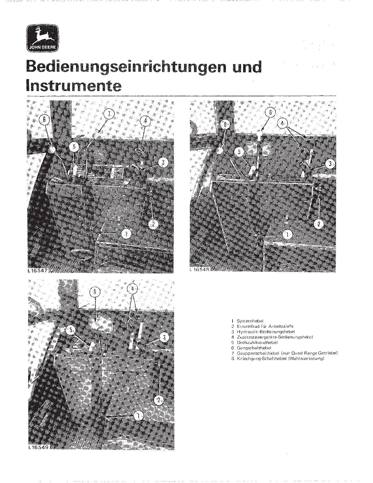 JOHN DEERE 4040 4240 4440 TRAKTOR BETRIEBSANLEITUNG