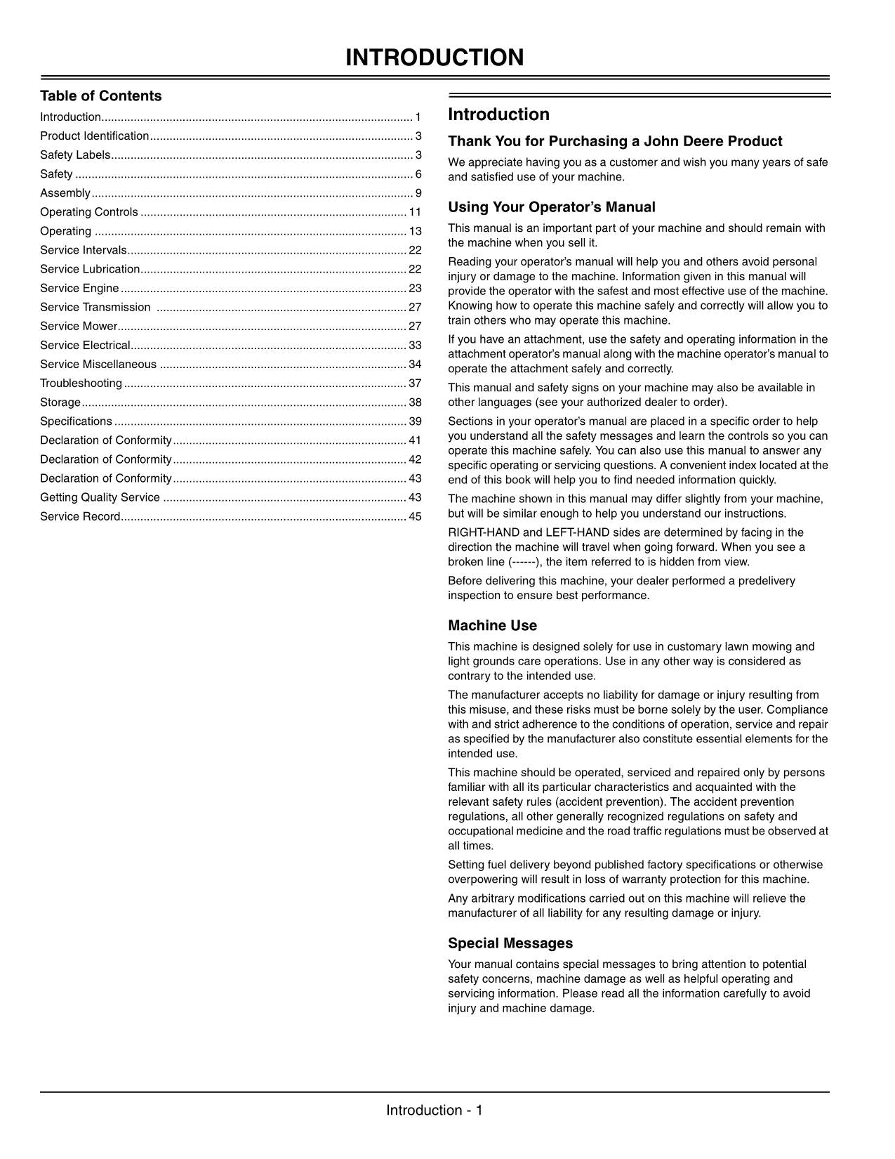 JOHN DEERE 105 115 145 TRAKTOR BETRIEBSANLEITUNG