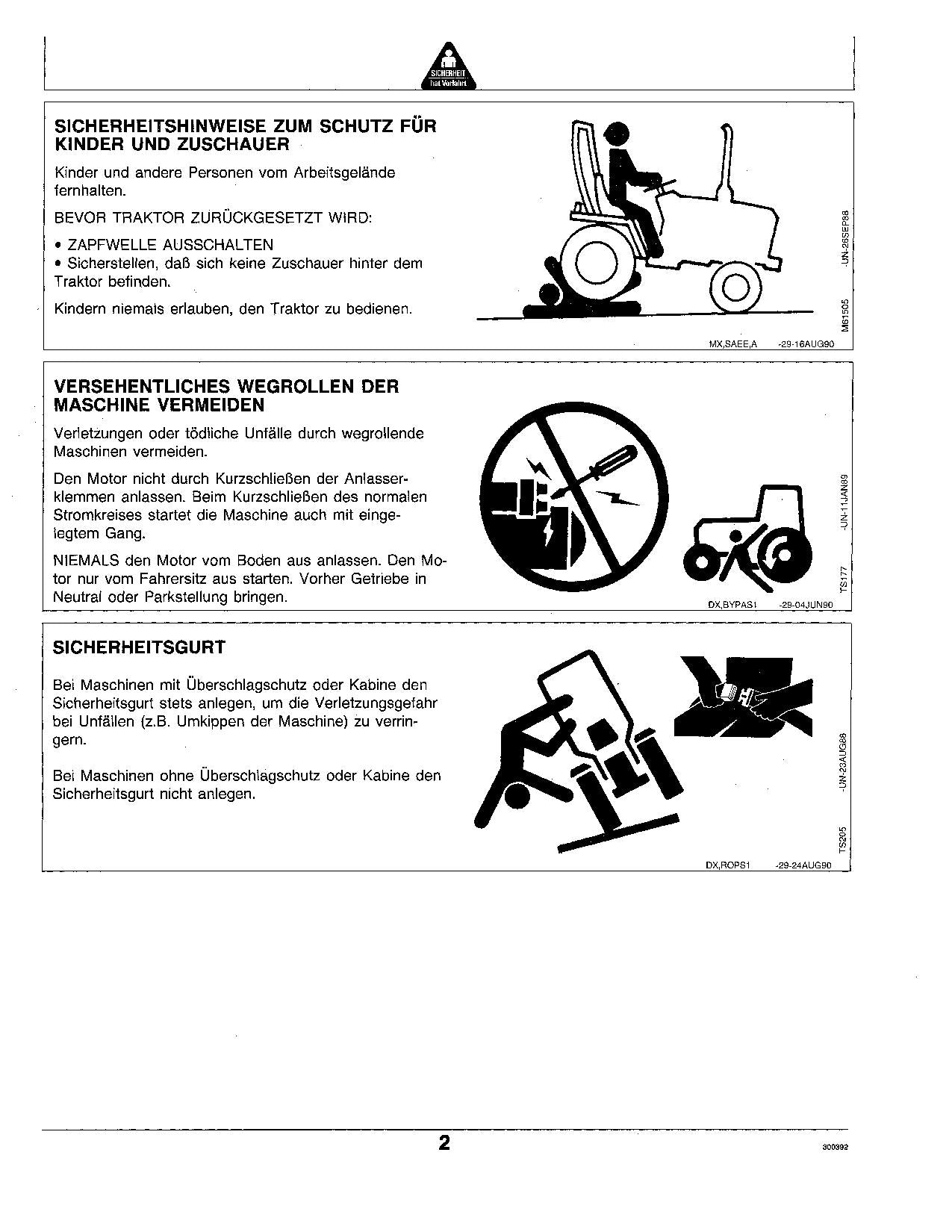 JOHN DEERE 755 855 955 TRAKTOR BETRIEBSANLEITUNG