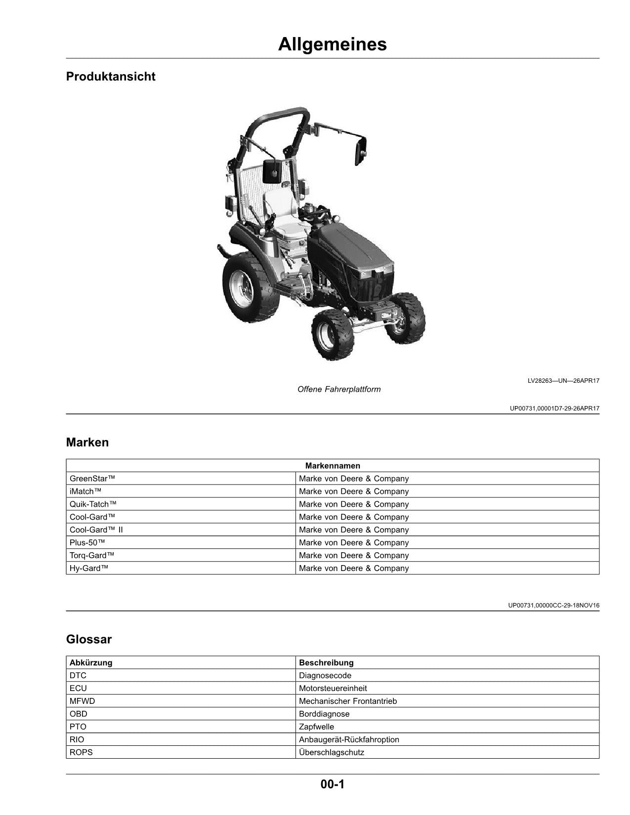 JOHN DEERE 2026R TRAKTOR BETRIEBSANLEITUNG #3