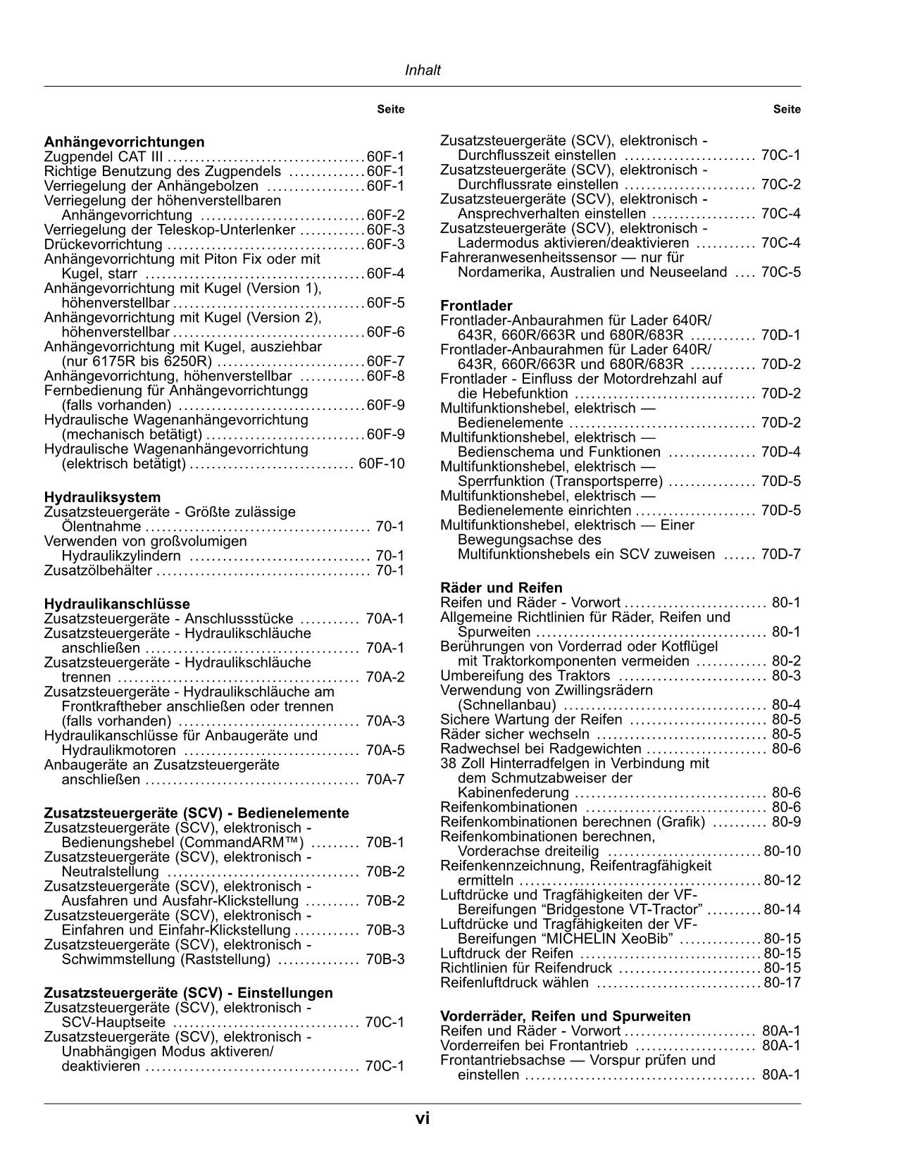 JOHN DEERE 6230R 6250R TRAKTOR BETRIEBSANLEITUNG