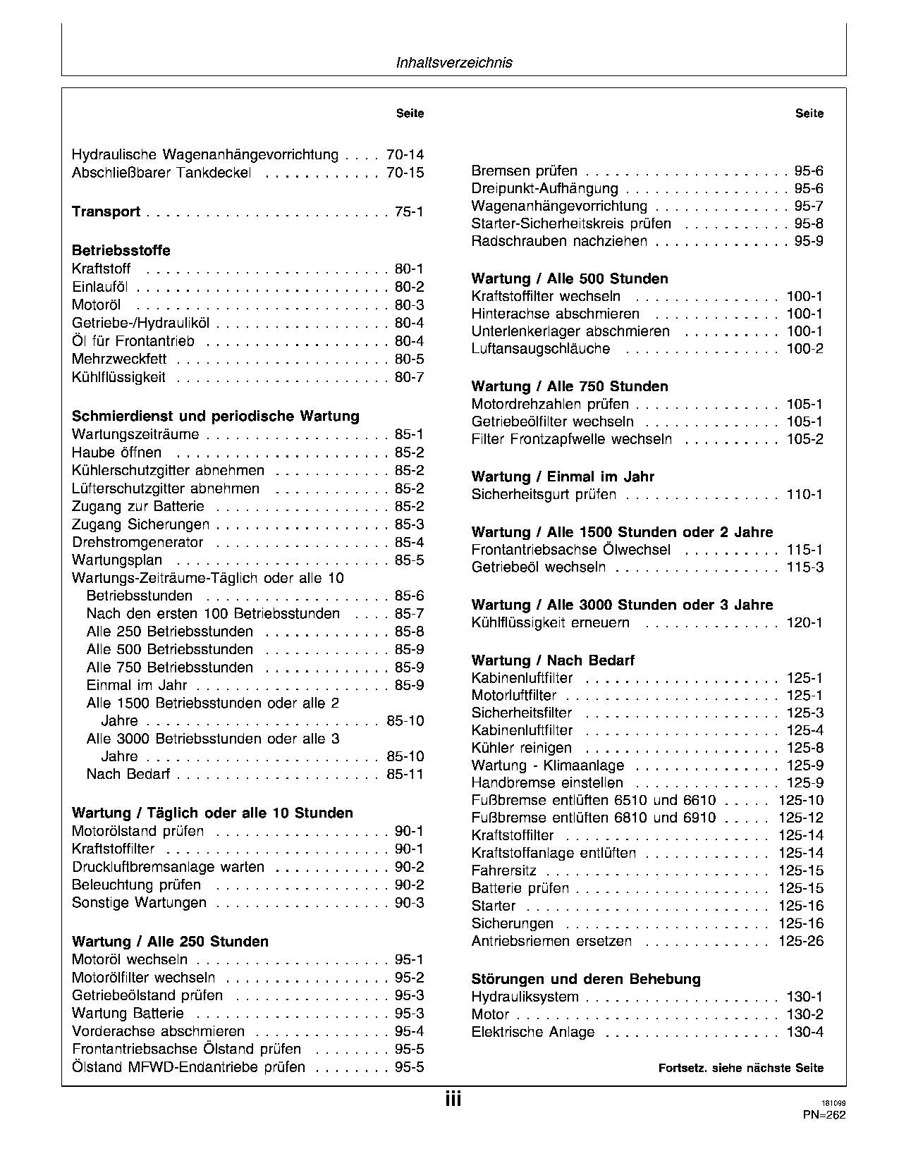 JOHN DEERE 6510 6610 6810  6910 TRAKTOR BETRIEBSANLEITUNG #3