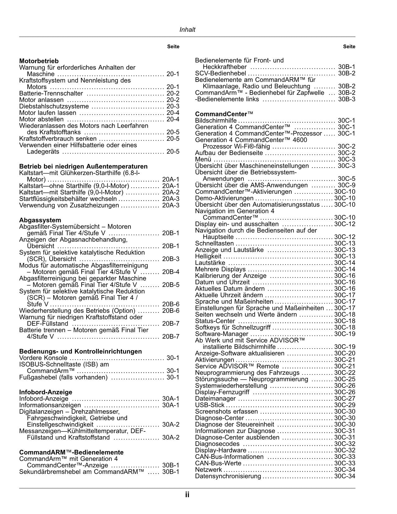 JOHN DEERE 7230R 7250R 7270R 7290R  7310R TRAKTOR BETRIEBSANLEITUNG