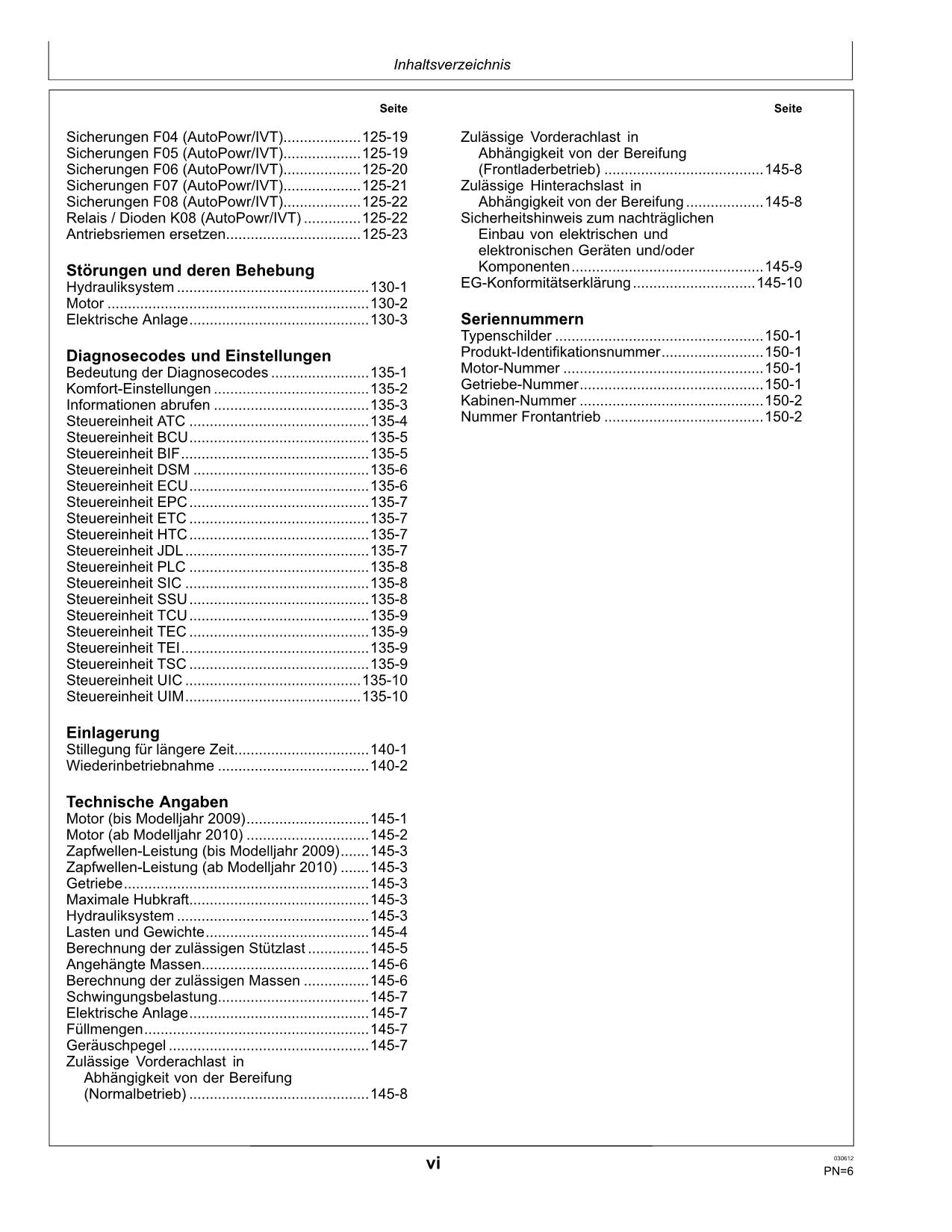 JOHN DEERE 7430  7530 TRAKTOR BETRIEBSANLEITUNG