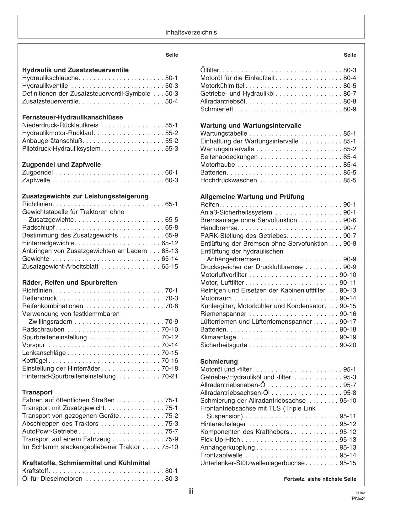 JOHN DEERE 7710 7810 TRAKTOR BETRIEBSANLEITUNG