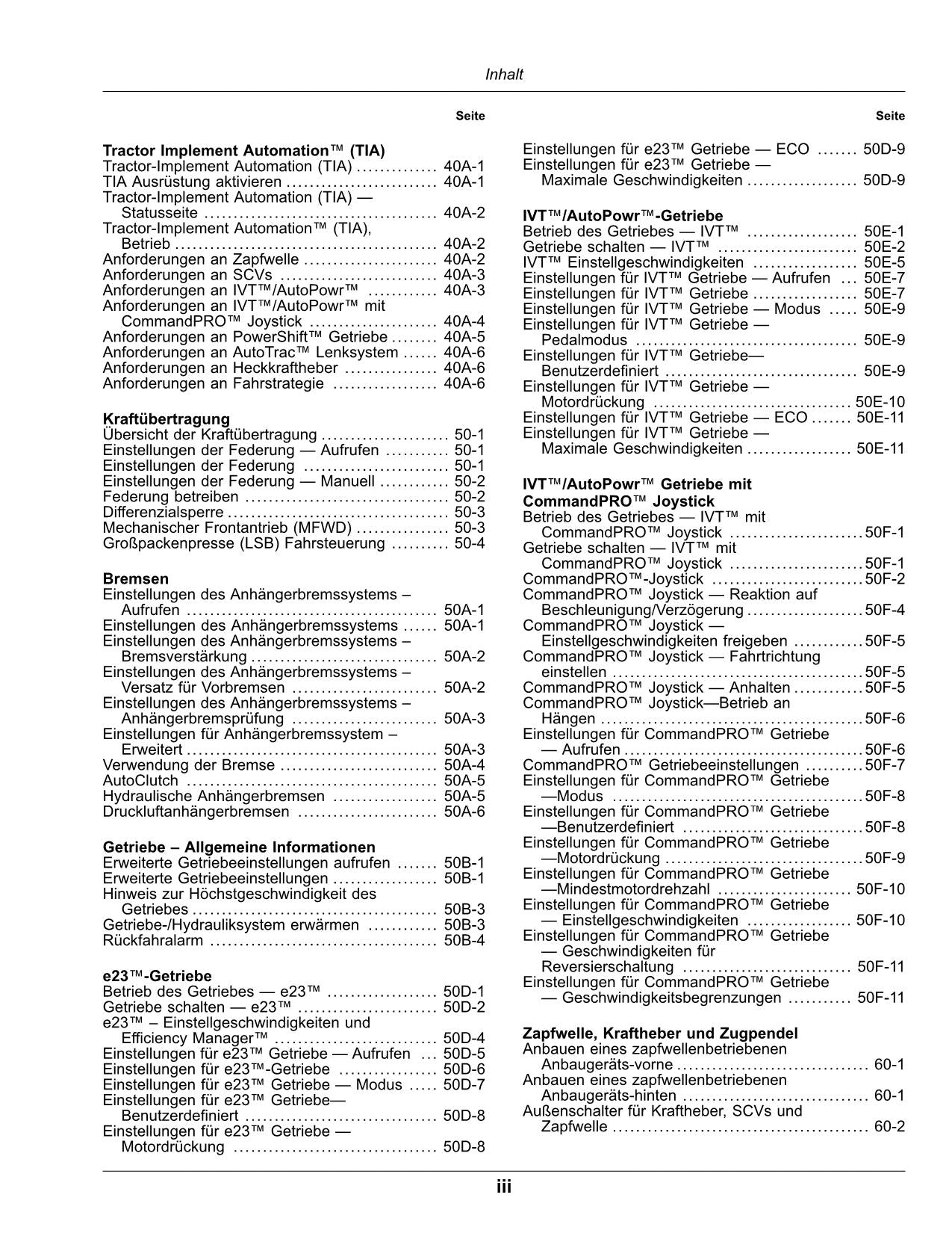 JOHN DEERE 7R 210 230 250 270 290 310 330 TRAKTOR BETRIEBSANLEITUNG