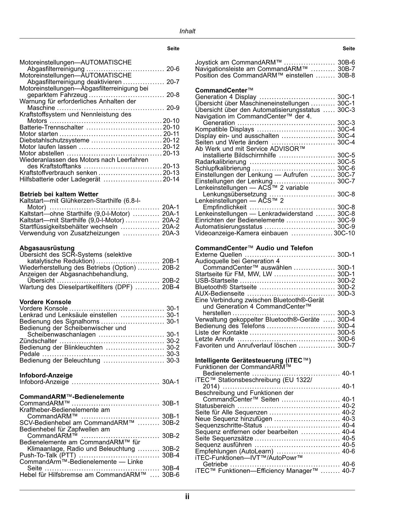 JOHN DEERE 7R 210 230 250 270 290 310  330 TRAKTOR BETRIEBSANLEITUNG