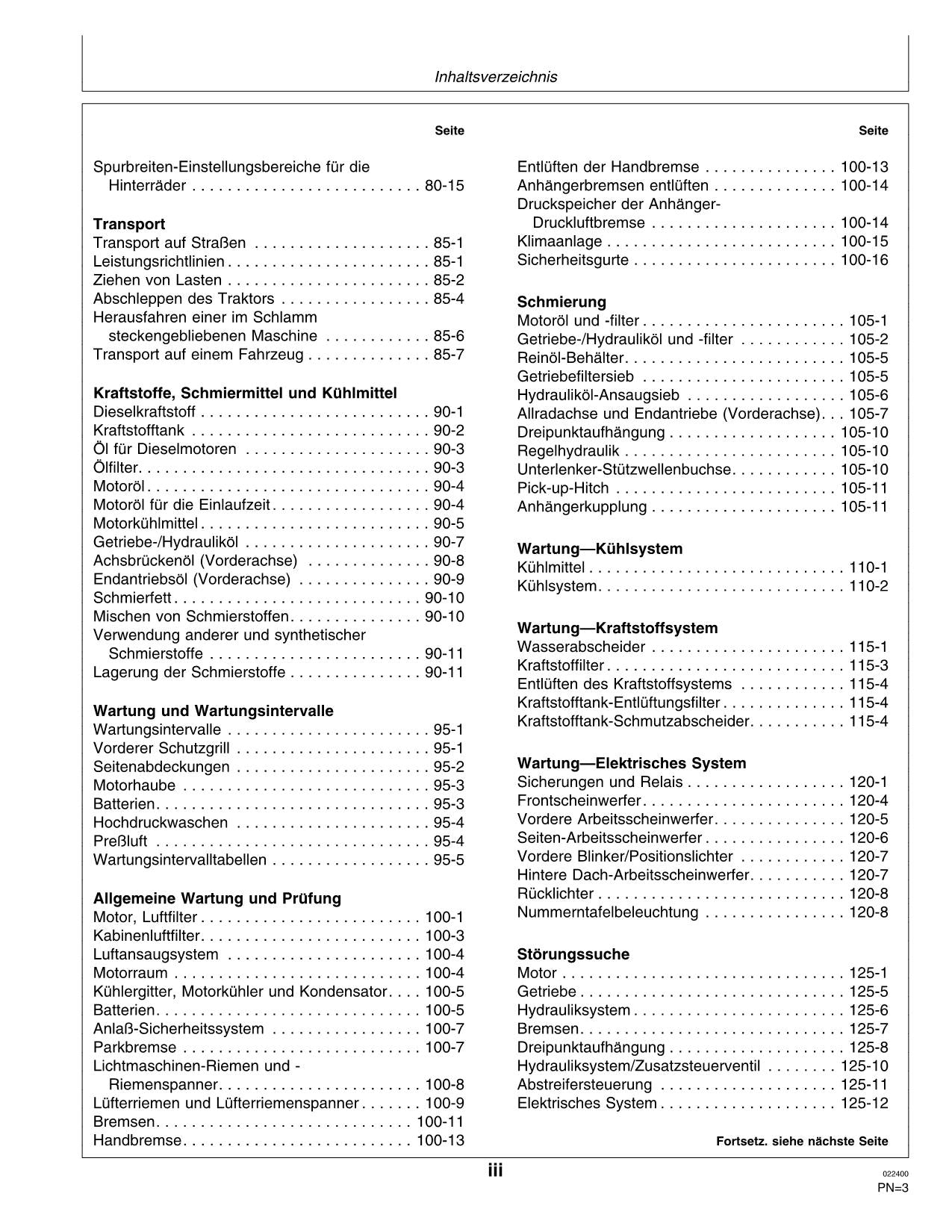 JOHN DEERE 8110 8210 8310 8410 TRAKTOR BETRIEBSANLEITUNG #1