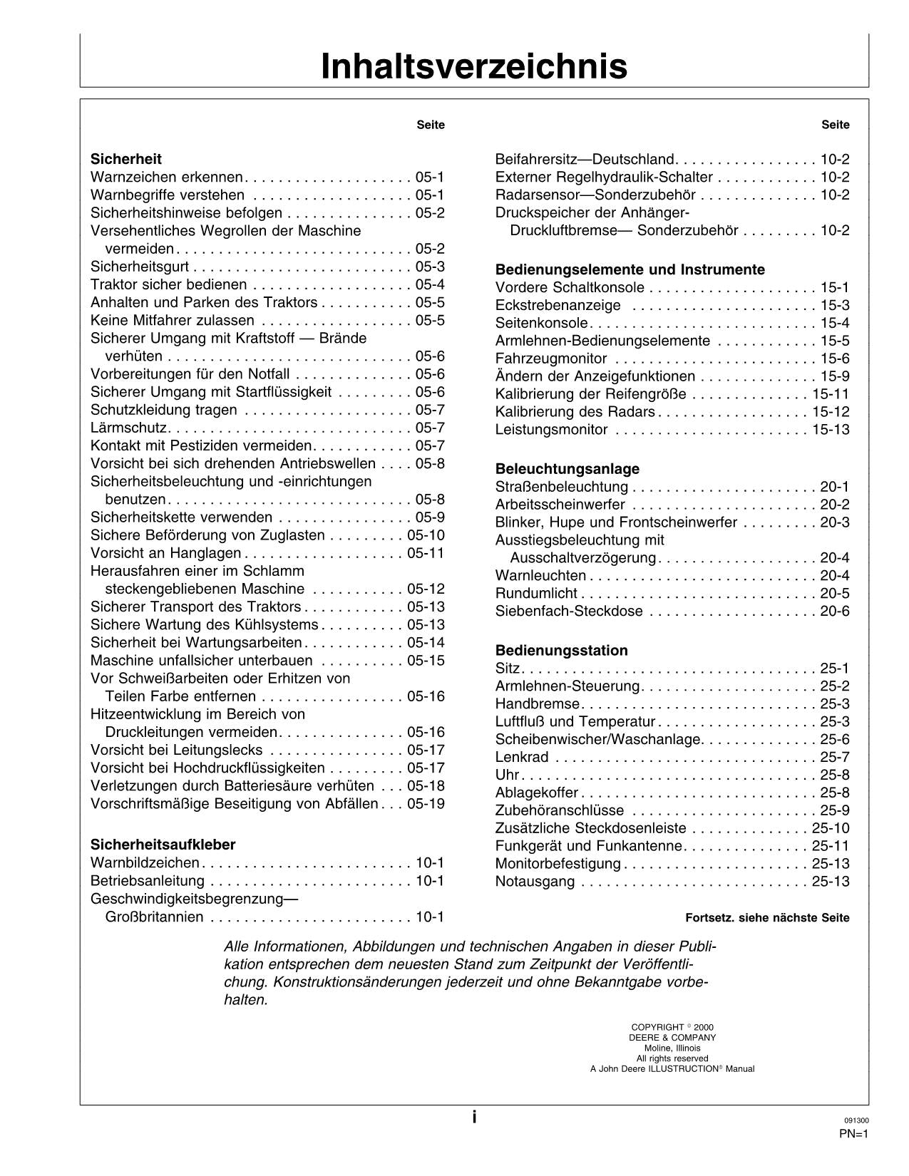 JOHN DEERE 8110 8210 8310 8410 TRAKTOR BETRIEBSANLEITUNG #2