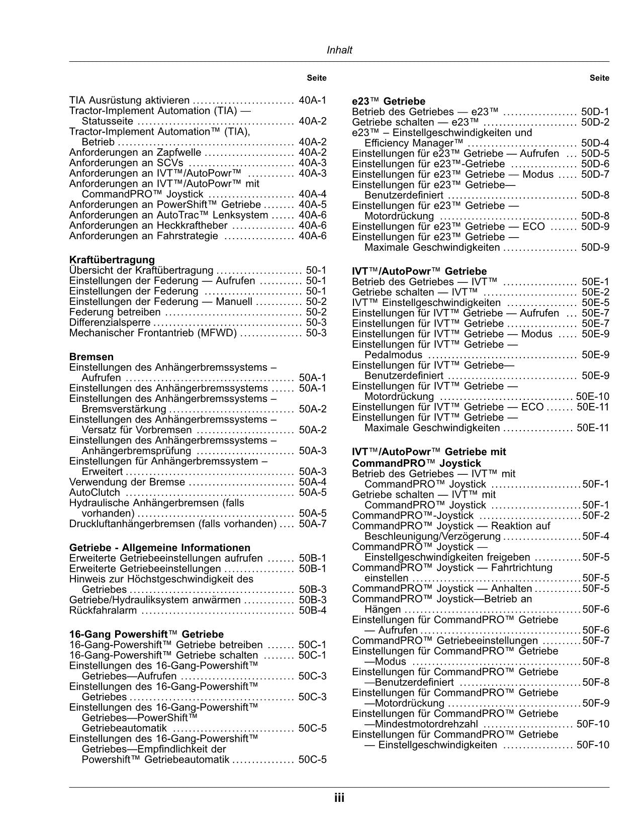 JOHN DEERE 8R 230 250 280 310 340 370 410 TRAKTOR BETRIEBSANLEITUNG