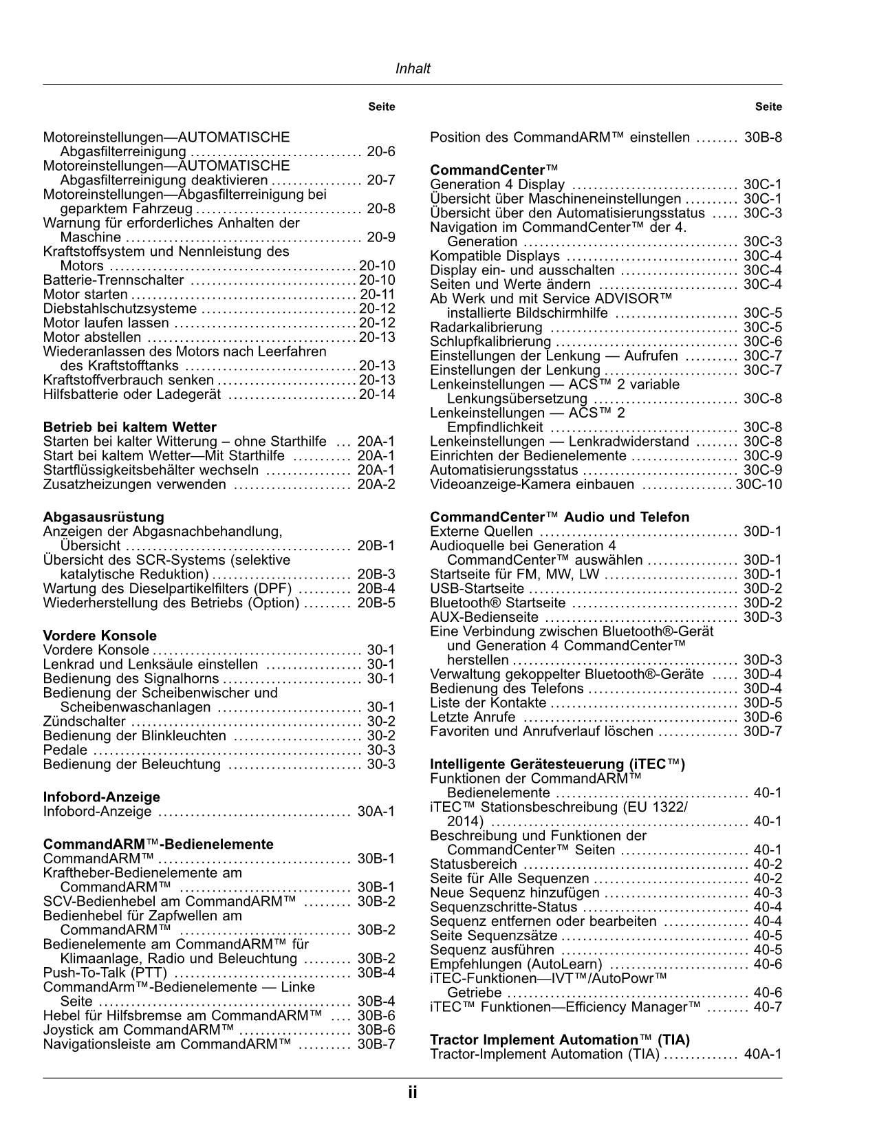 JOHN DEERE 8R 230 250 280 310 340 370 410 TRAKTOR BETRIEBSANLEITUNG