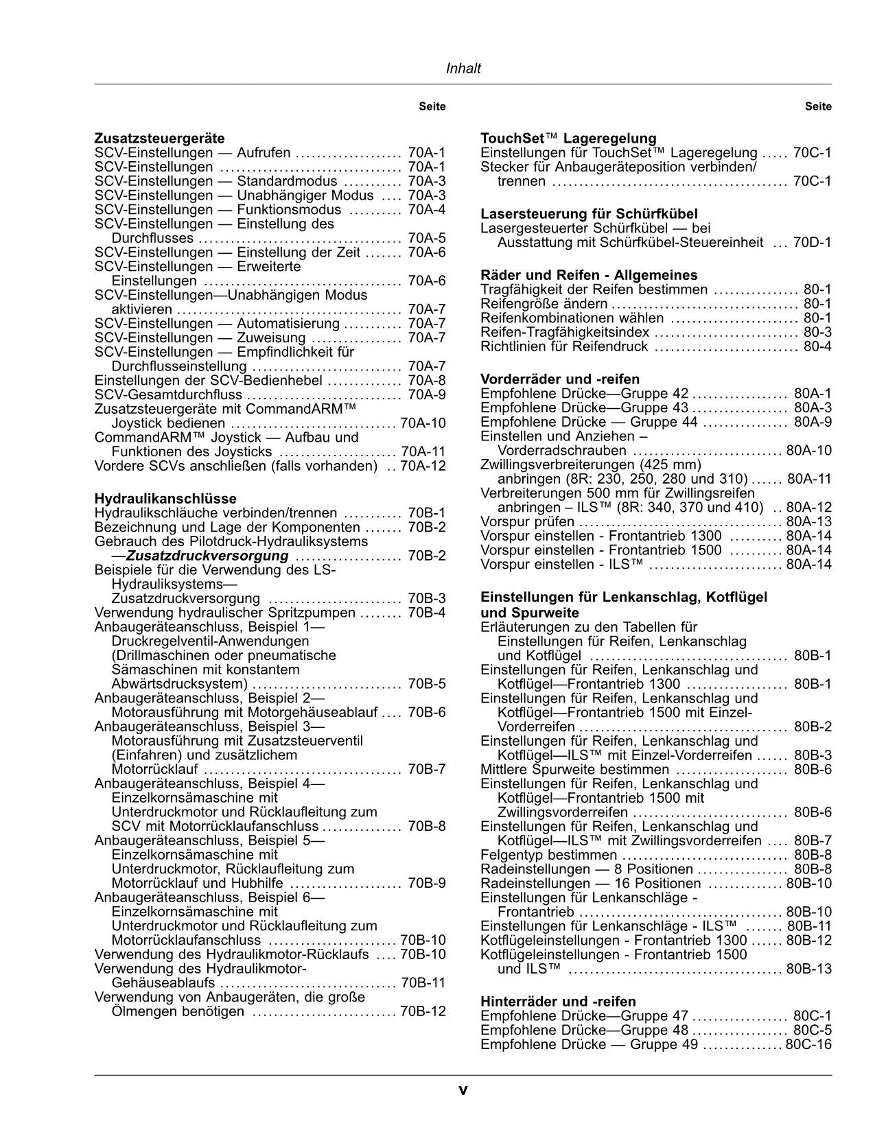 JOHN DEERE 8R 230 250 280 310 340 370 410 TRAKTOR BETRIEBSANLEITUNG