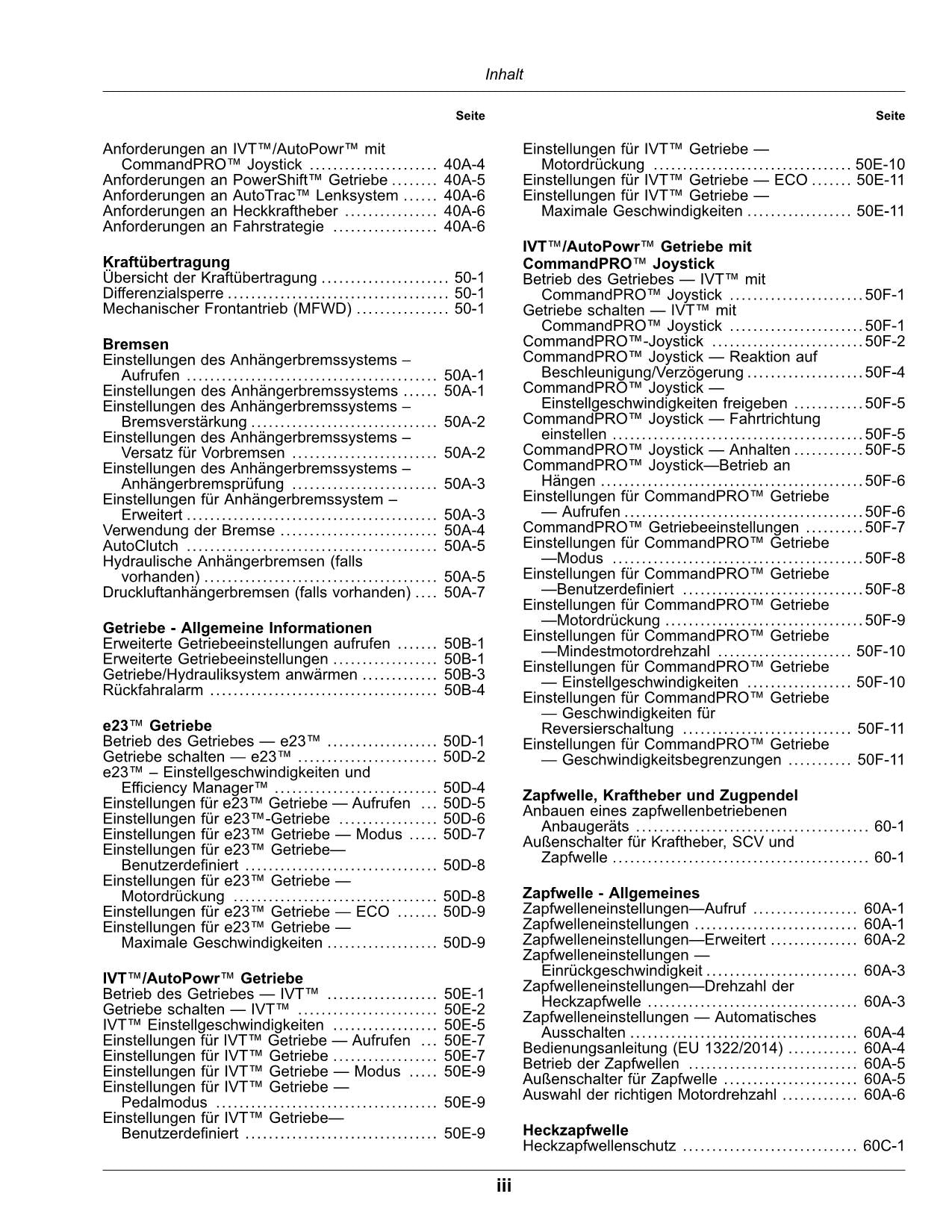 JOHN DEERE 8RX 310 8RX 340 8RX 370 8RX 410 TRAKTOR BETRIEBSANLEITUNG