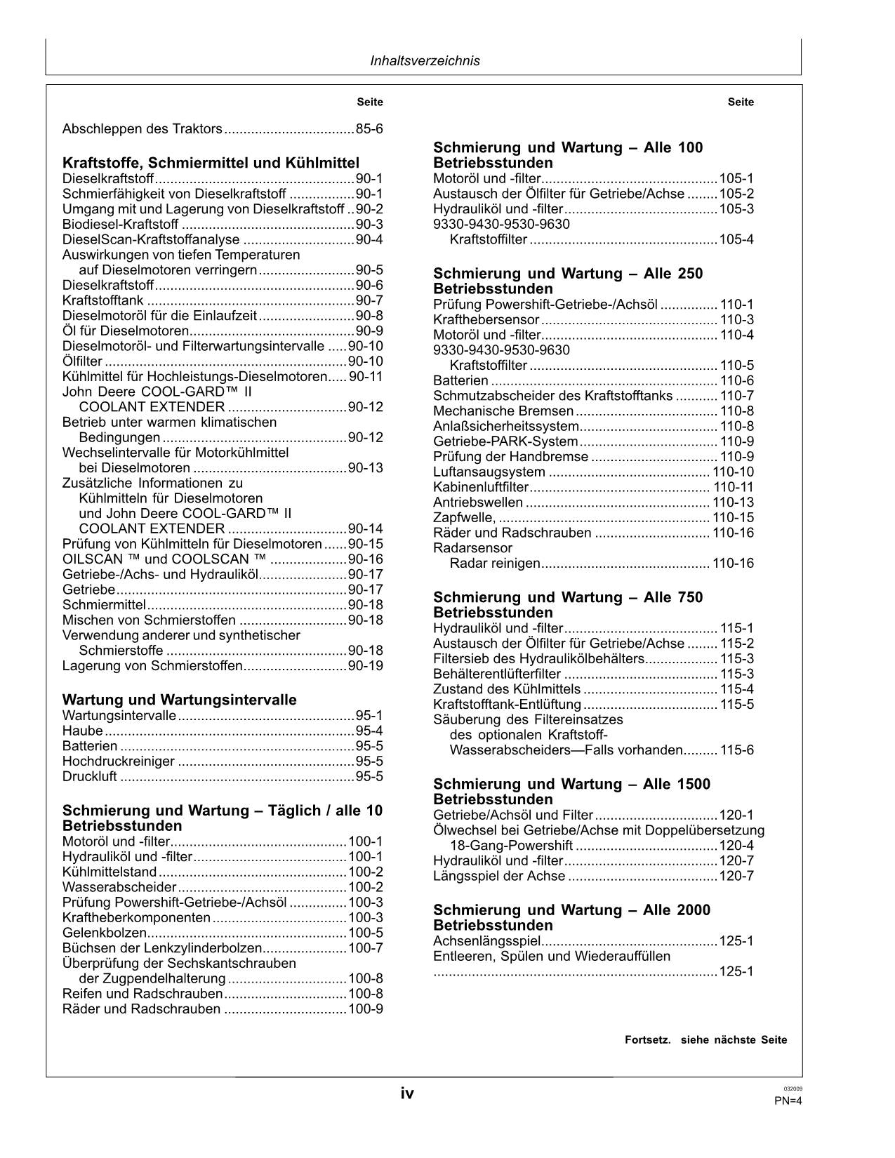 JOHN DEERE 9330 9430 9530  9630 TRAKTOR BETRIEBSANLEITUNG #1