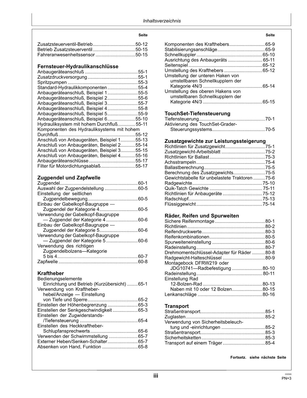 JOHN DEERE 9330 9430 9530  9630 TRAKTOR BETRIEBSANLEITUNG #1