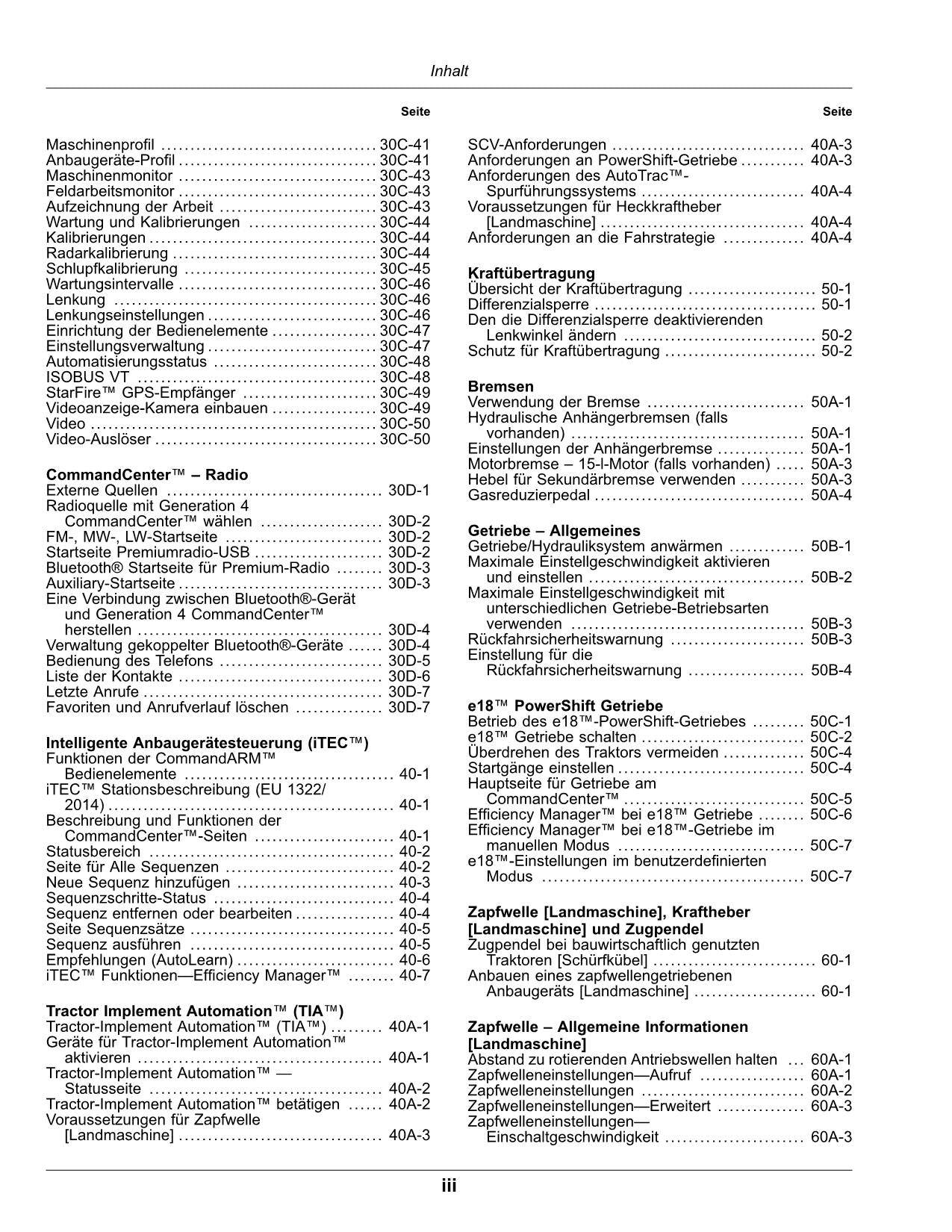 JOHN DEERE 9420RX 9470RX 9520RX 9570RX 9620RX TRACTEUR BETRIEBSANLEITUNG #1