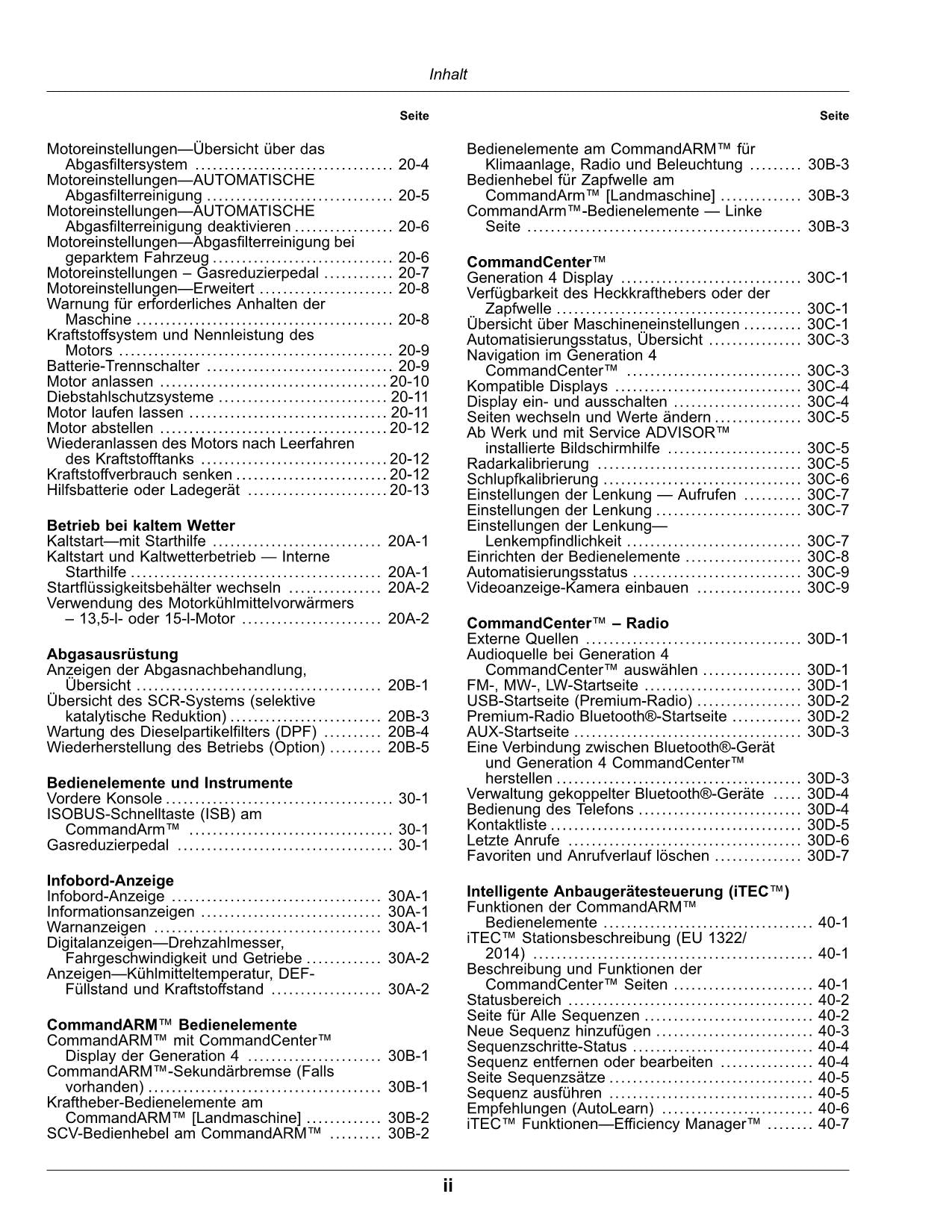 JOHN DEERE 9470RT 9520RT 9570RT TRAKTOR BETRIEBSANLEITUNG 921001-