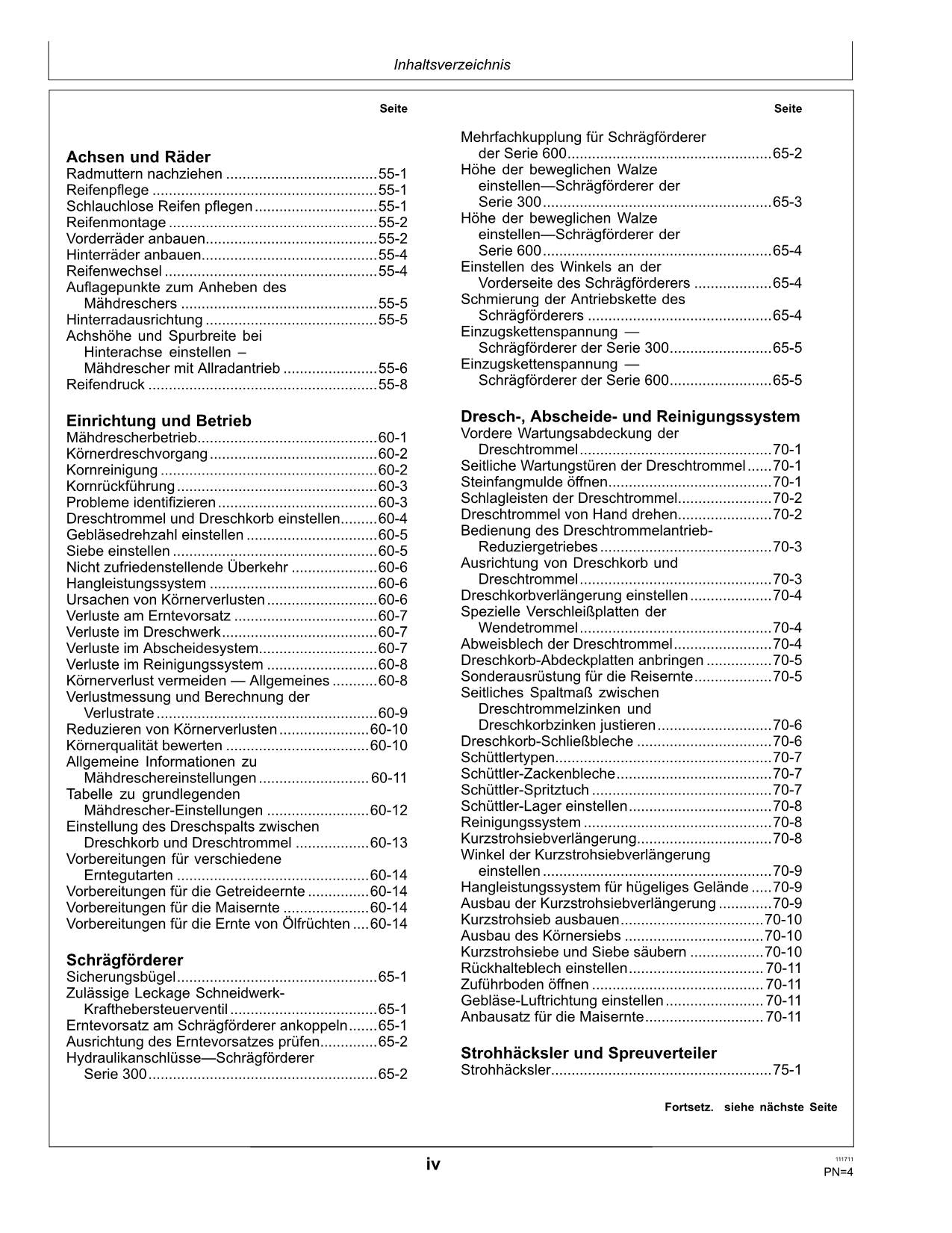 John Deere 1470  1570 Mähdrescher betriebsanleitung