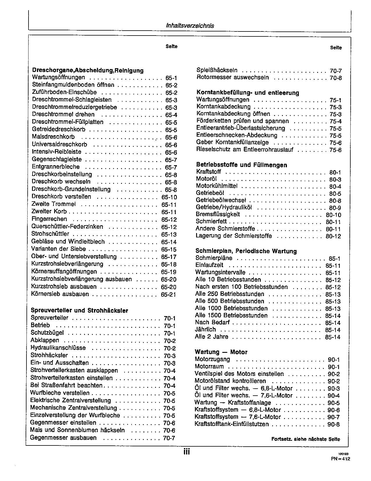 John Deere 2054 2056 2058 2064 2066 Mähdrescher Betriebsanleitung Ser.0-062721