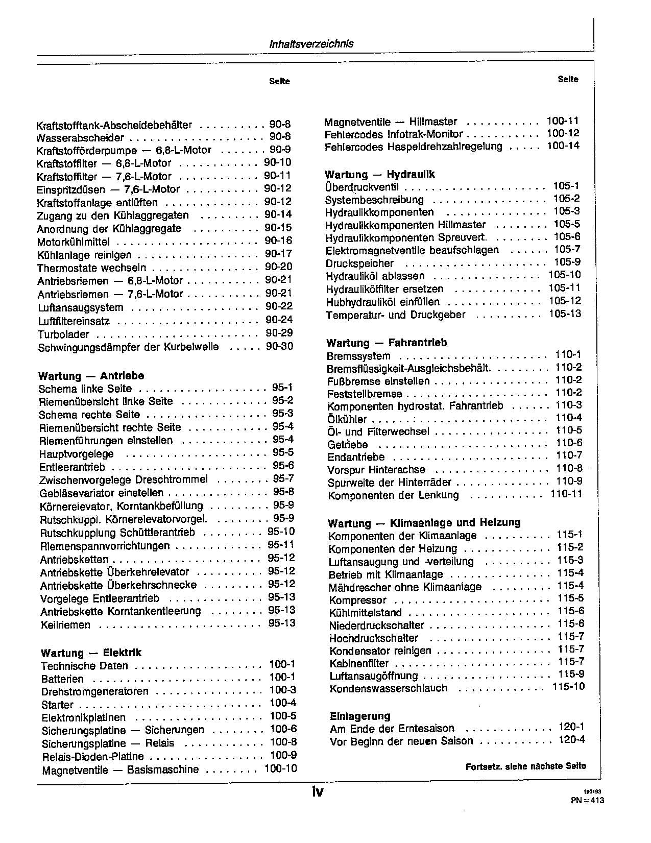 John Deere 2054 2056 2058 2064 2066 Mähdrescher Betriebsanleitung Ser.0-062721