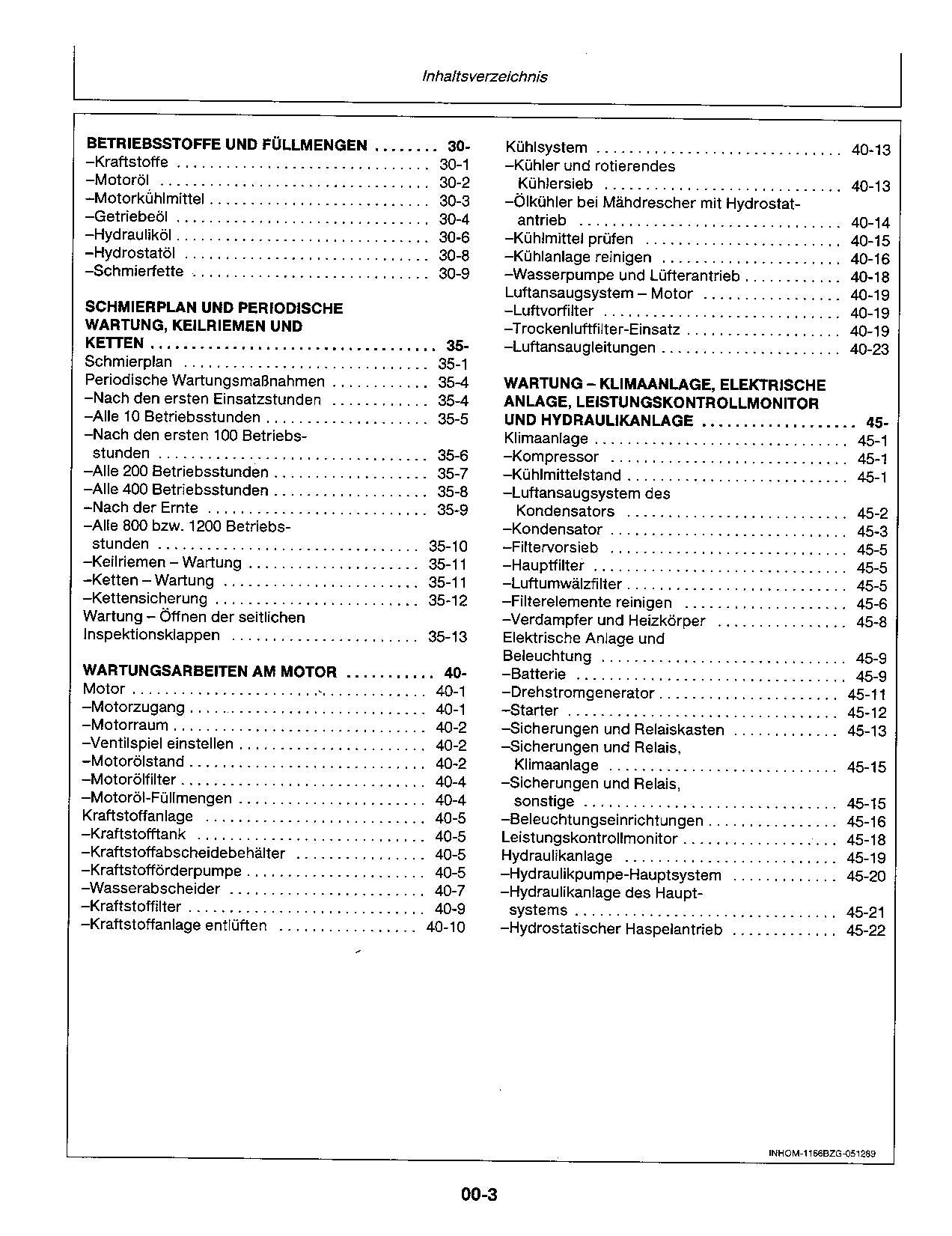 John Deere 1166 1174 1177 1188 Mähdrescher betriebsanleitung