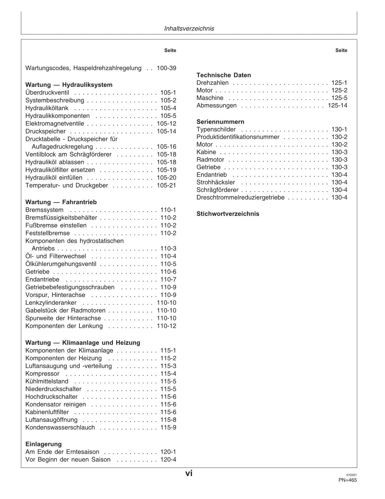 John Deere 2254 2256 2258 2264 2266 Mähdrescher Betriebsanleitung 068584-