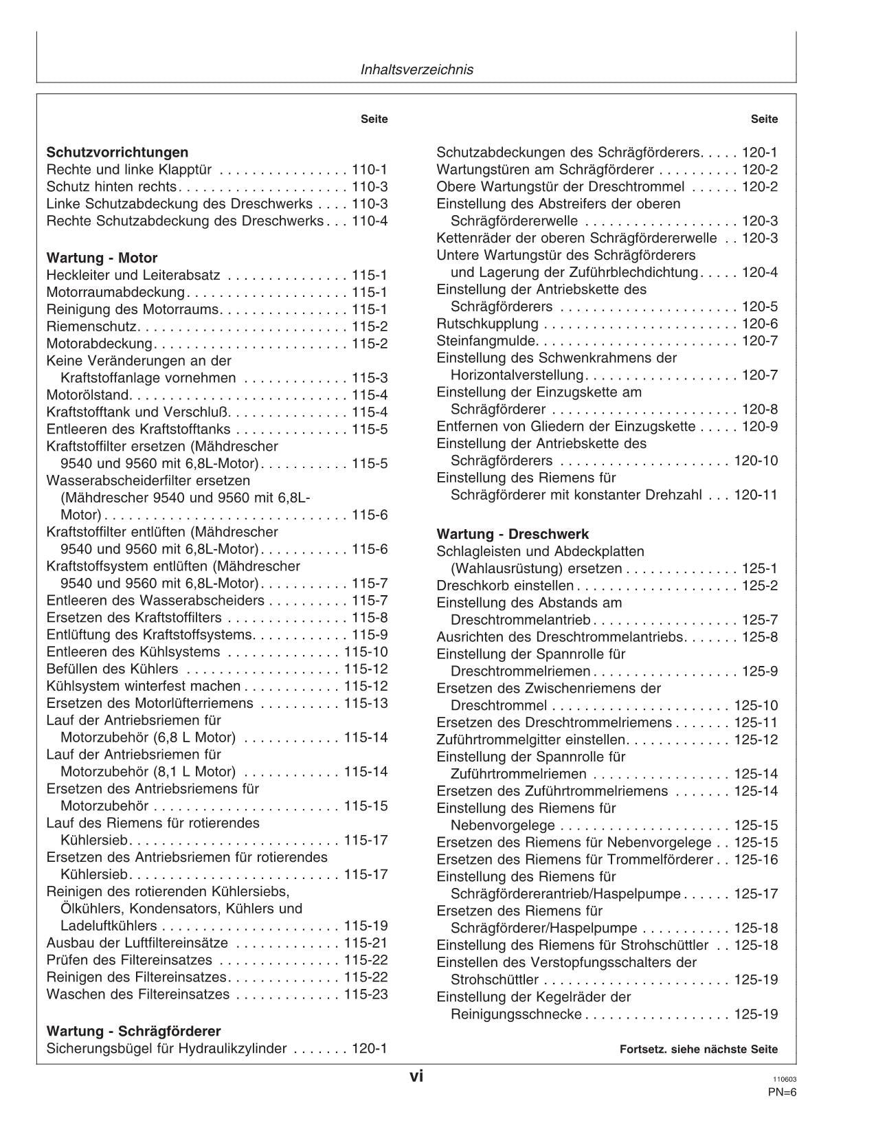 John Deere 9540 9560 9580 9640 9660 9680 Mähdrescher Betriebsanleitung