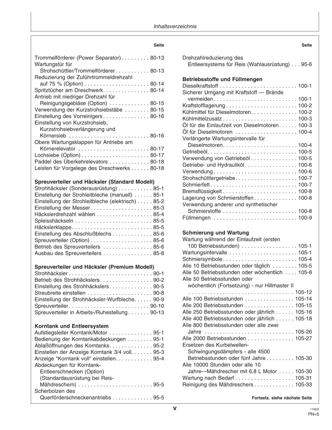 John Deere 9540 9560 9580 9640 9660 9680 Mähdrescher Betriebsanleitung